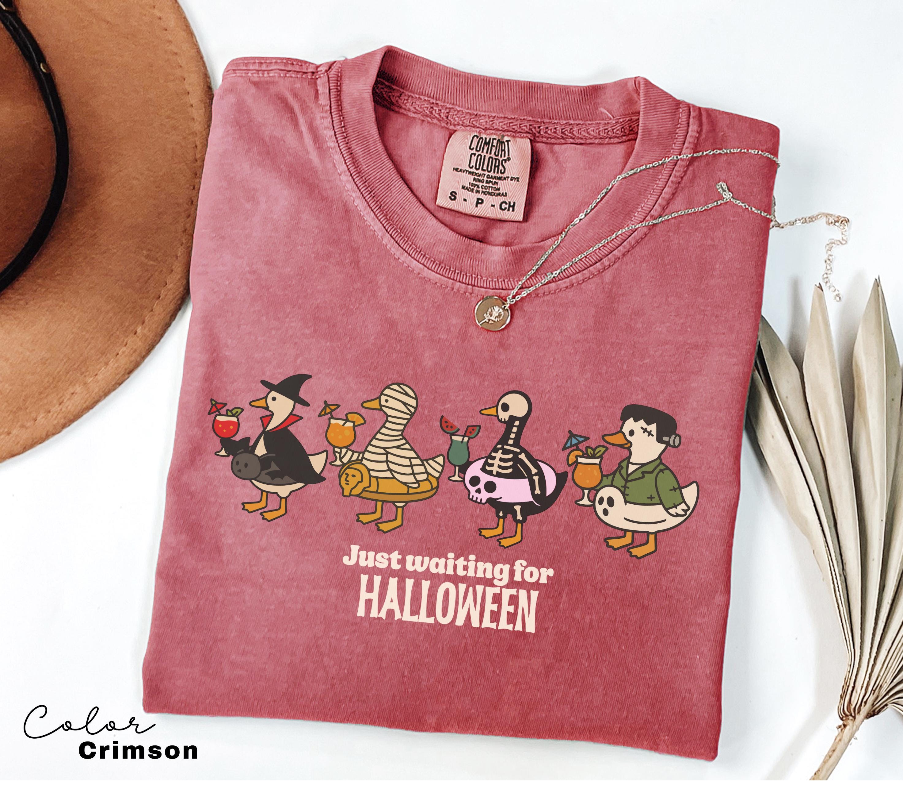 Halloween Summer Shirt, Summerween Beach Shirt, Just Waiting for Halloween, Halloween Goose, Spooky Season, Comfort Colors Summer Shirt