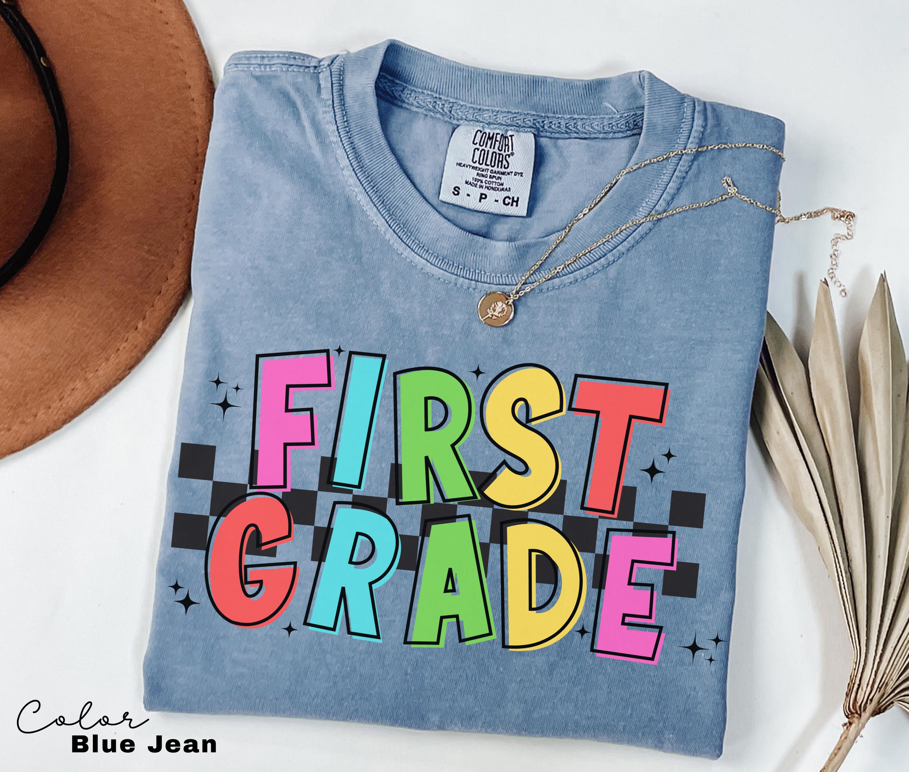 Comfort Colors First Grade Teacher Shirt, Retro Teacher Shirt, First Grade Teacher Team, 1st Grade Teacher Shirt, First Grade Crew Squad