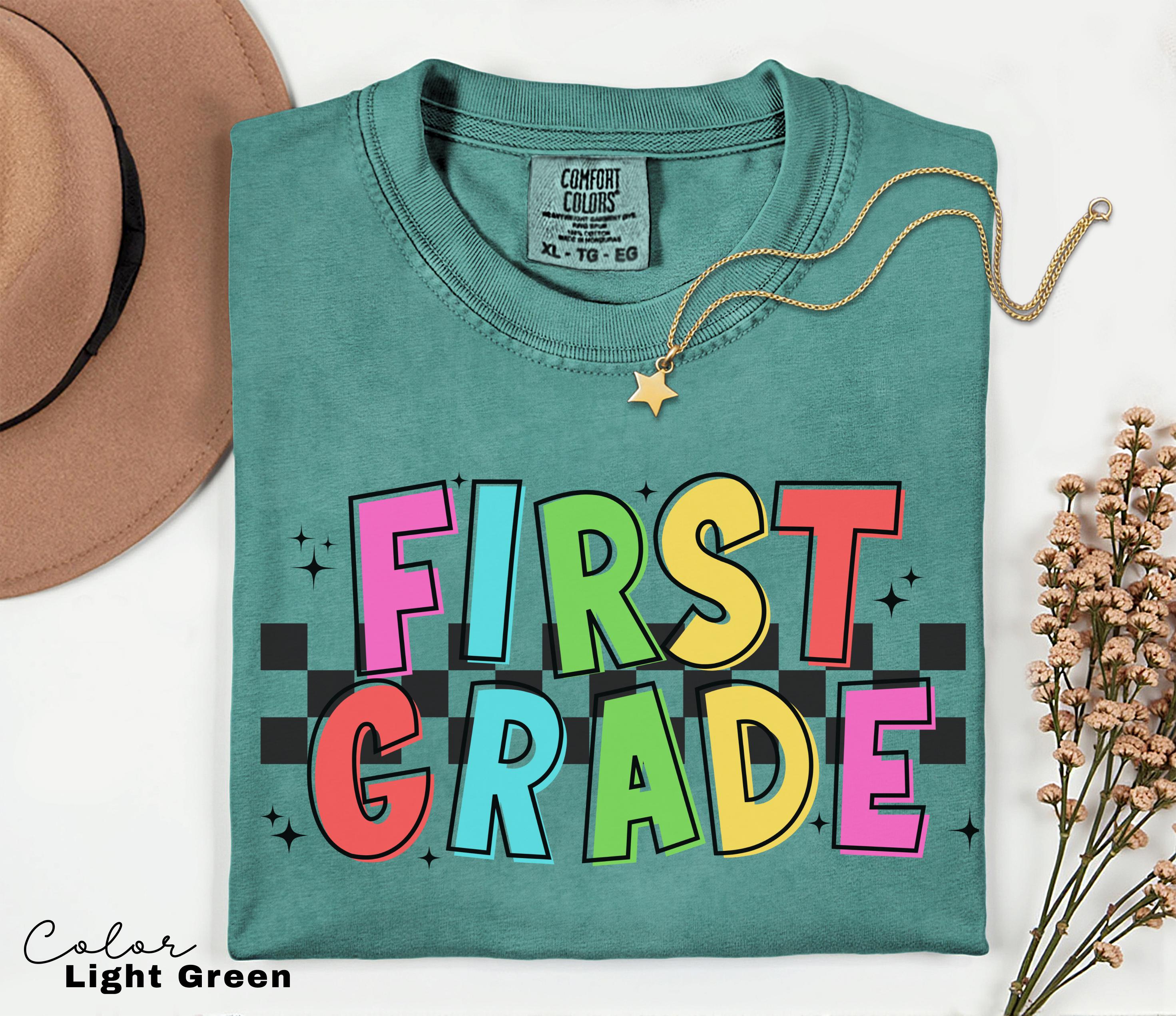 Comfort Colors First Grade Teacher Shirt, Retro Teacher Shirt, First Grade Teacher Team, 1st Grade Teacher Shirt, First Grade Crew Squad