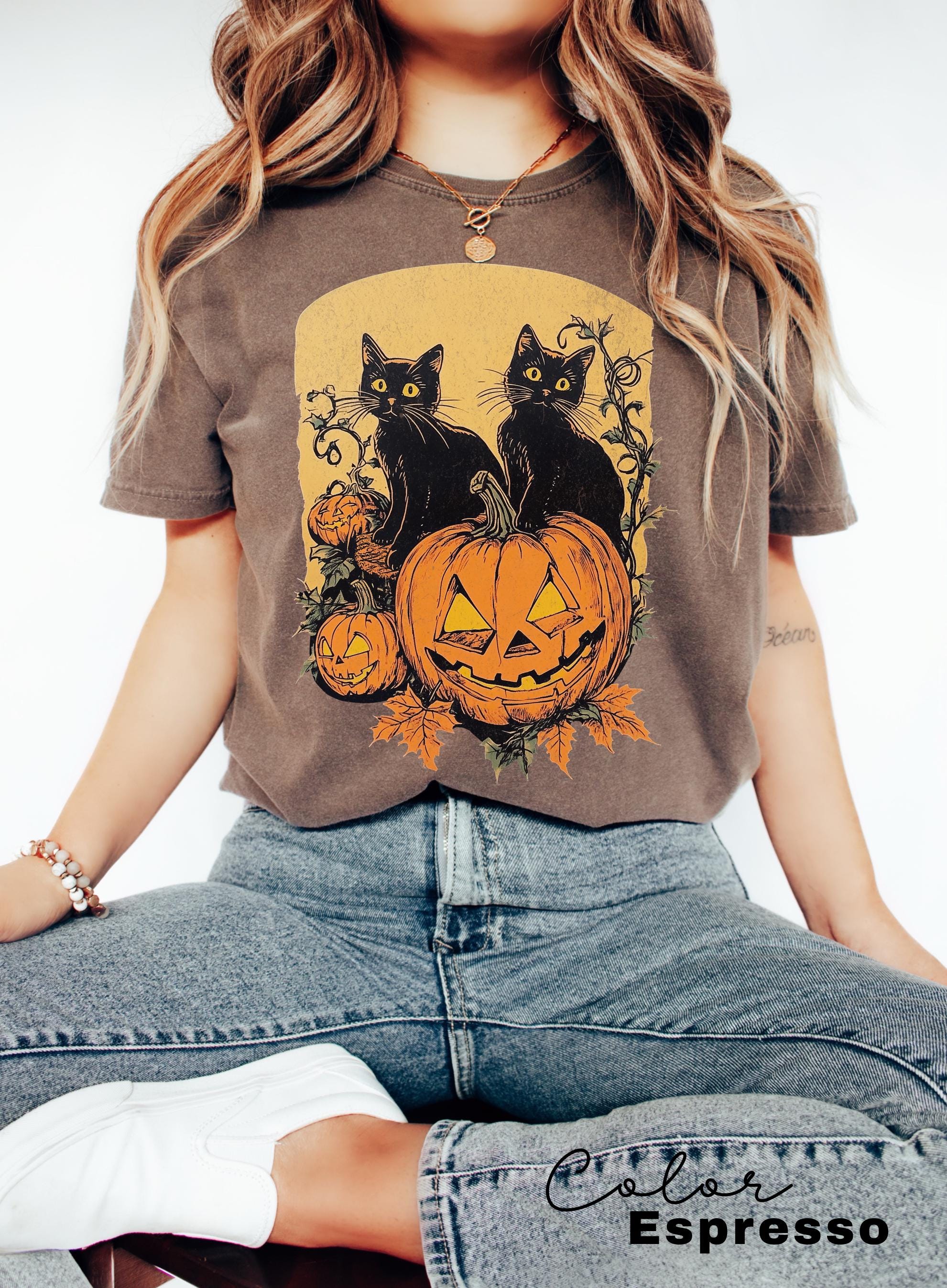 Spooky Cat Halloween Shirt, Vintage 90s Halloween Cat Shirt, Retro Cat Shirt, Halloween Shirt, Black Cat Halloween Tee, Spooky Season Shirt