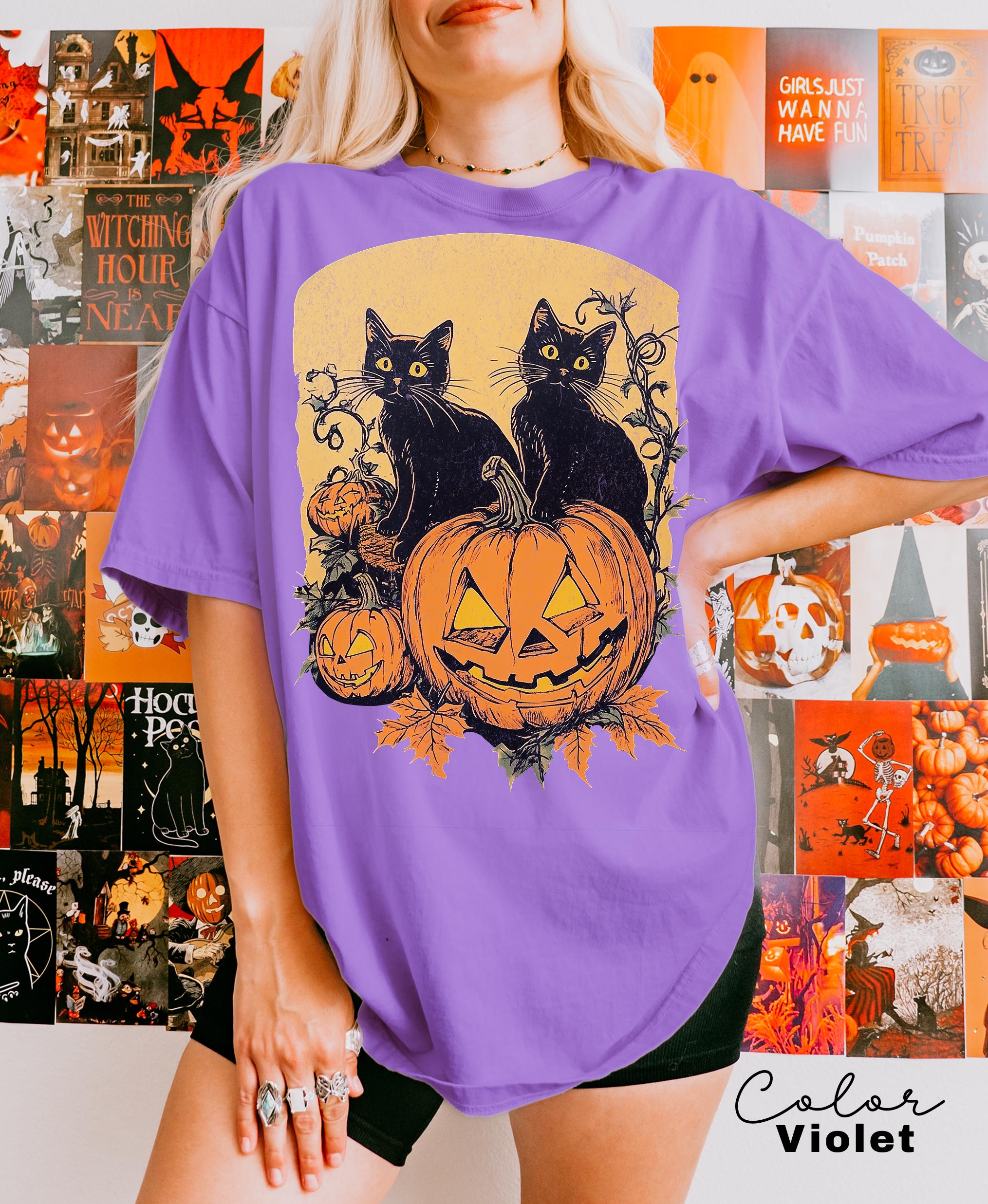 Spooky Cat Halloween Shirt, Vintage 90s Halloween Cat Shirt, Retro Cat Shirt, Halloween Shirt, Black Cat Halloween Tee, Spooky Season Shirt