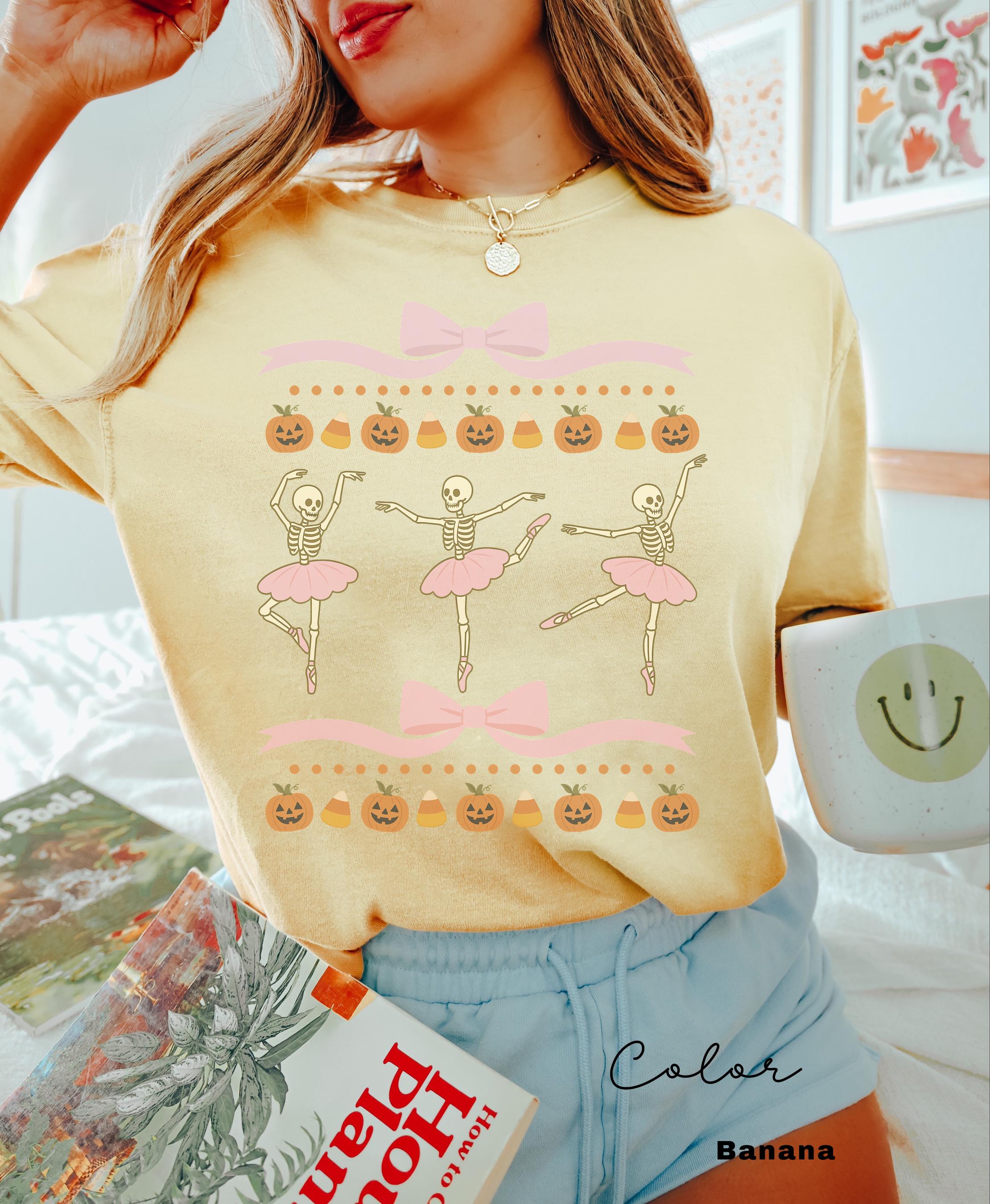 Halloween Coquette Skeleton Bow Shirt, Retro Skeleton, Cottagecore Halloween, Funny Halloween Tee, Trendy Halloween Gift,
