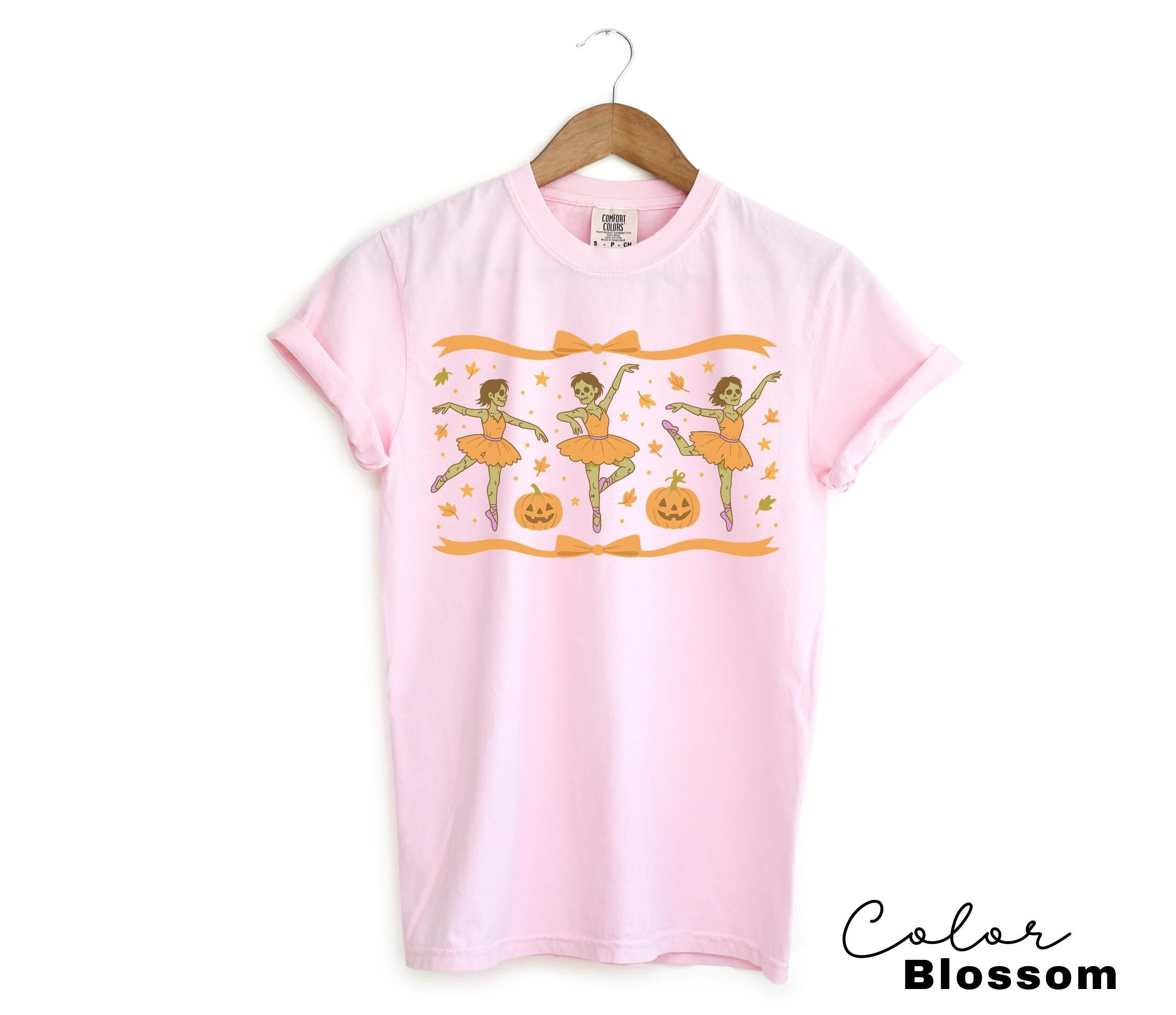 Halloween Coquette Bow Shirt, Retro Zombie Shirt, Cottagecore Halloween, Dancing Zombies, Funny Halloween Tee, Trendy Halloween, Ballerina