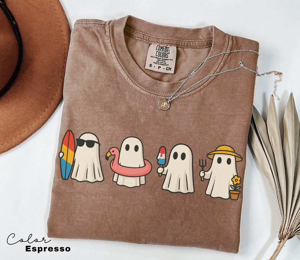 Halloween Summer Shirt, Ghost Beach Shirt, Summerween, Comfort Colors Halloween Tshirts, Spooky Season, Halloween Summer, Oversized Tee