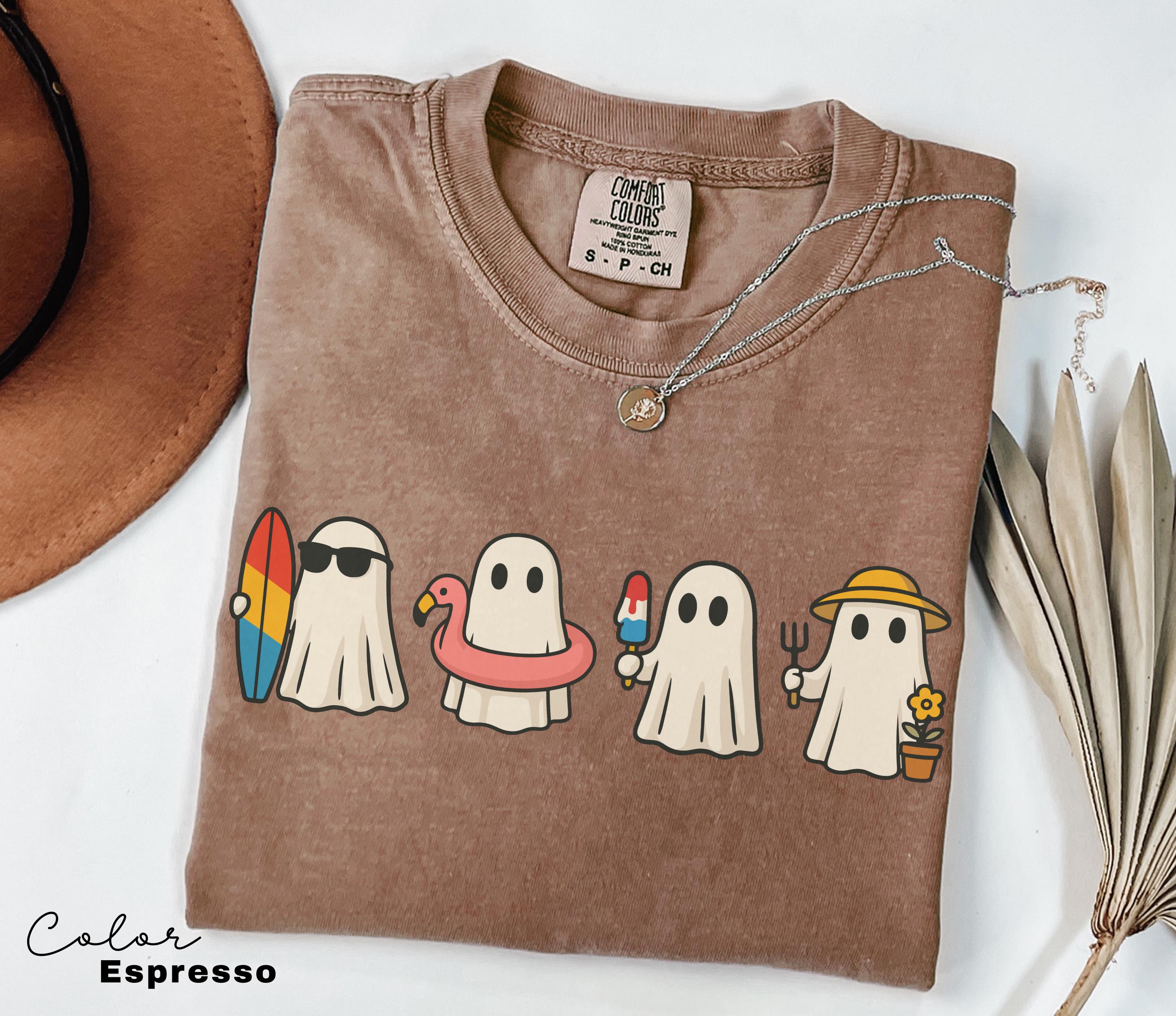 Halloween Summer Shirt, Ghost Beach Shirt, Summerween, Comfort Colors Halloween Tshirts, Spooky Season, Halloween Summer, Oversized Tee