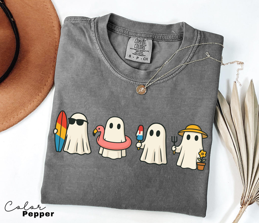 Halloween Summer Shirt, Ghost Beach Shirt, Summerween, Comfort Colors Halloween Tshirts, Spooky Season, Halloween Summer, Oversized Tee