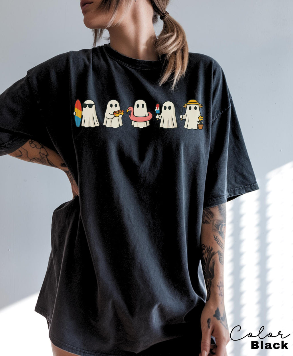 Halloween Summer Shirt, Ghost Beach Shirt, Summerween, Comfort Colors Halloween Tshirts, Spooky Season, Halloween Summer, Oversized Tee