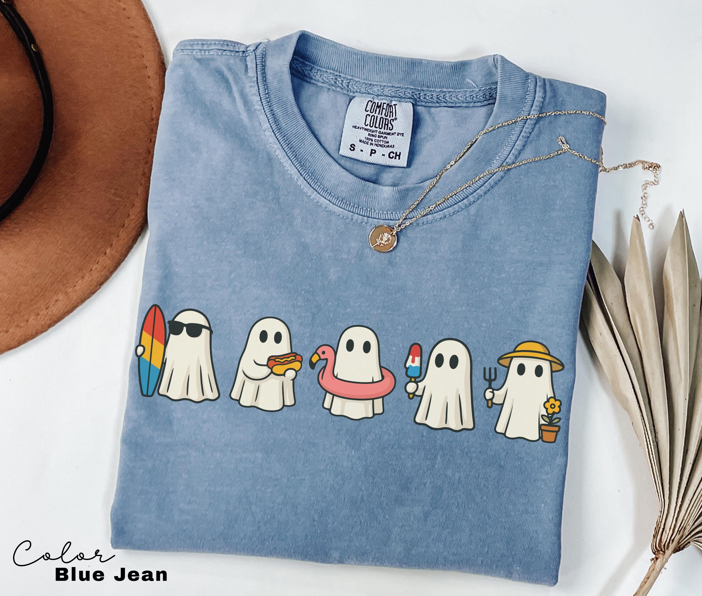 Halloween Summer Shirt, Ghost Beach Shirt, Summerween, Comfort Colors Halloween Tshirts, Spooky Season, Halloween Summer, Oversized Tee