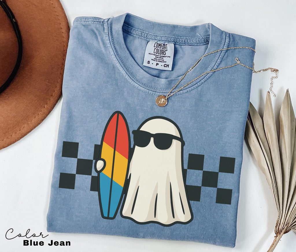 Halloween Summer Shirt, Surfer Ghost, Ghost Beach Shirt, Summerween, Comfort Colors Halloween Tshirts, Spooky Season, Halloween Summer,
