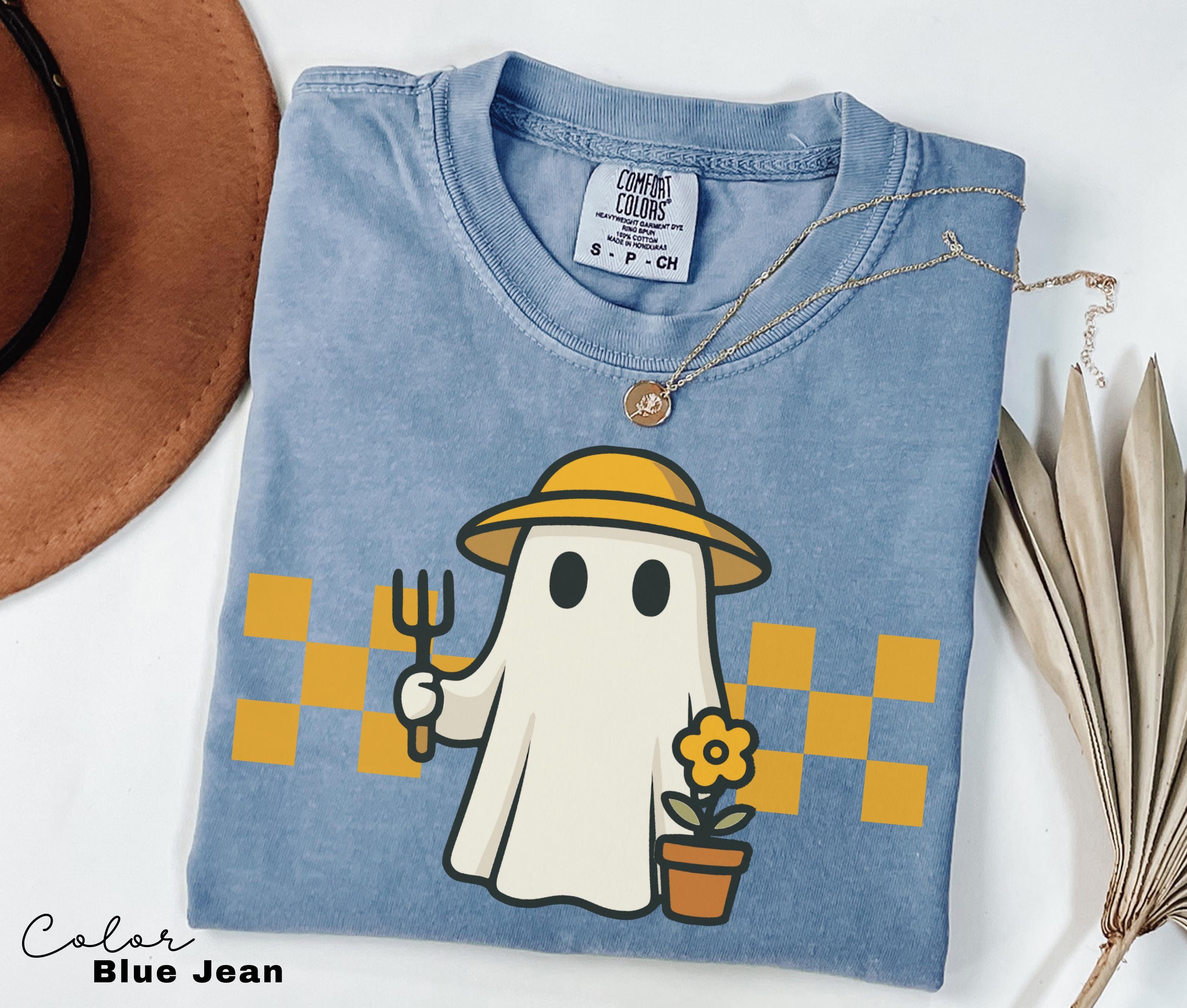 Garden Ghost Shirt, Halloween Ghost Tee, Summerween, Retro Ghost, Gardener Gift, Mom Gift, Funny Garden Lover, Halloween Garden, Fall Tee