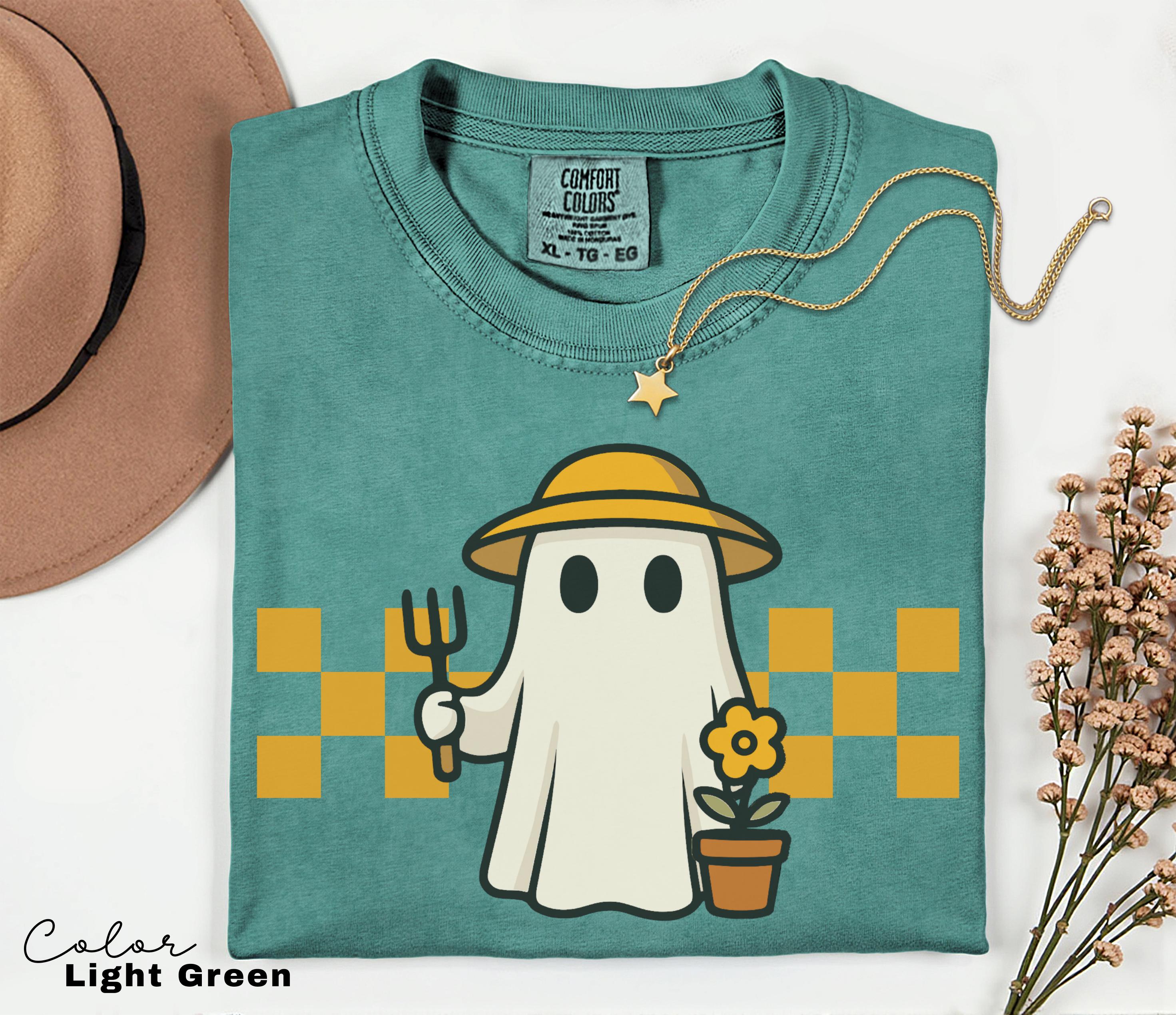 Garden Ghost Shirt, Halloween Ghost Tee, Summerween, Retro Ghost, Gardener Gift, Mom Gift, Funny Garden Lover, Halloween Garden, Fall Tee