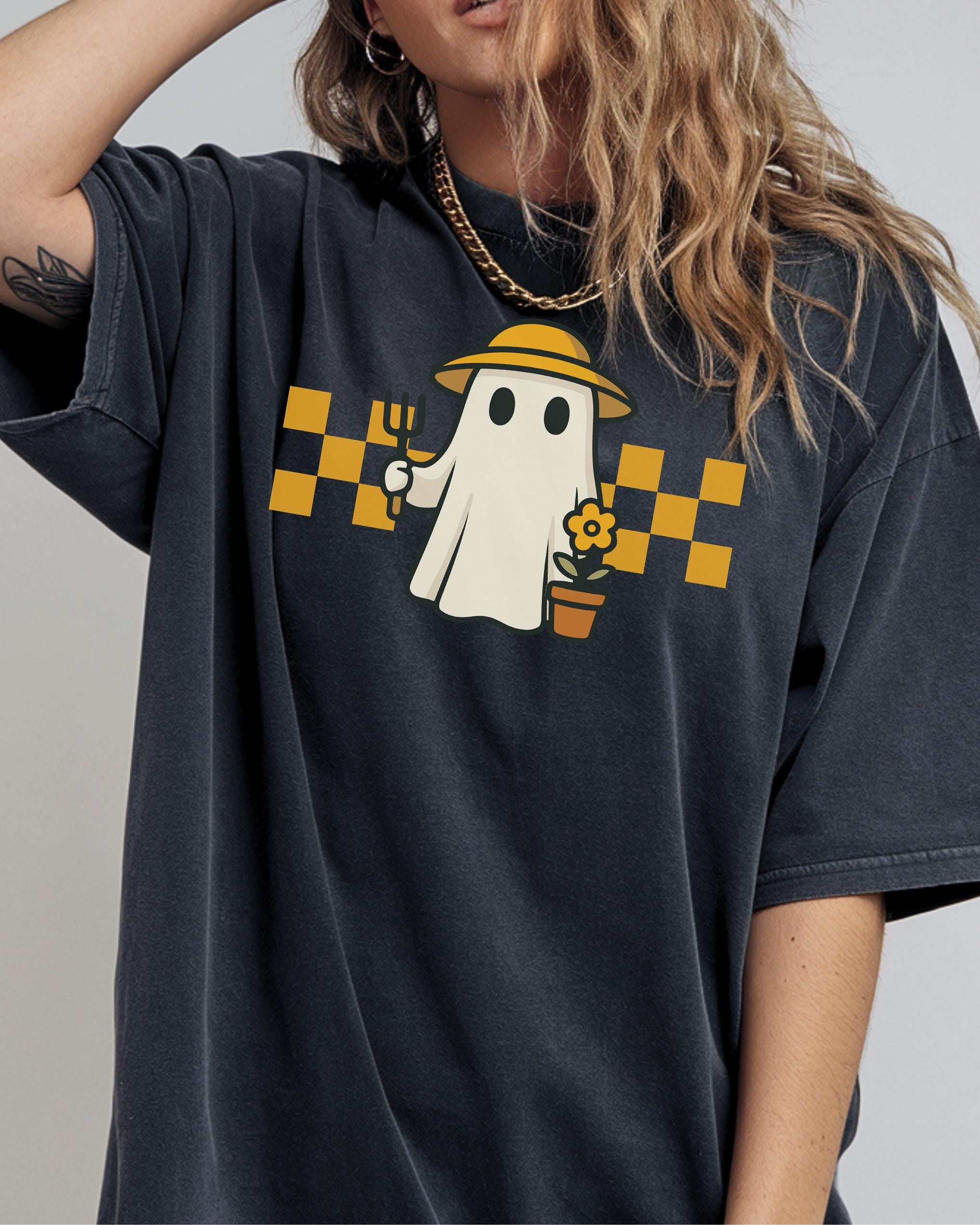 Garden Ghost Shirt, Halloween Ghost Tee, Summerween, Retro Ghost, Gardener Gift, Mom Gift, Funny Garden Lover, Halloween Garden, Fall Tee