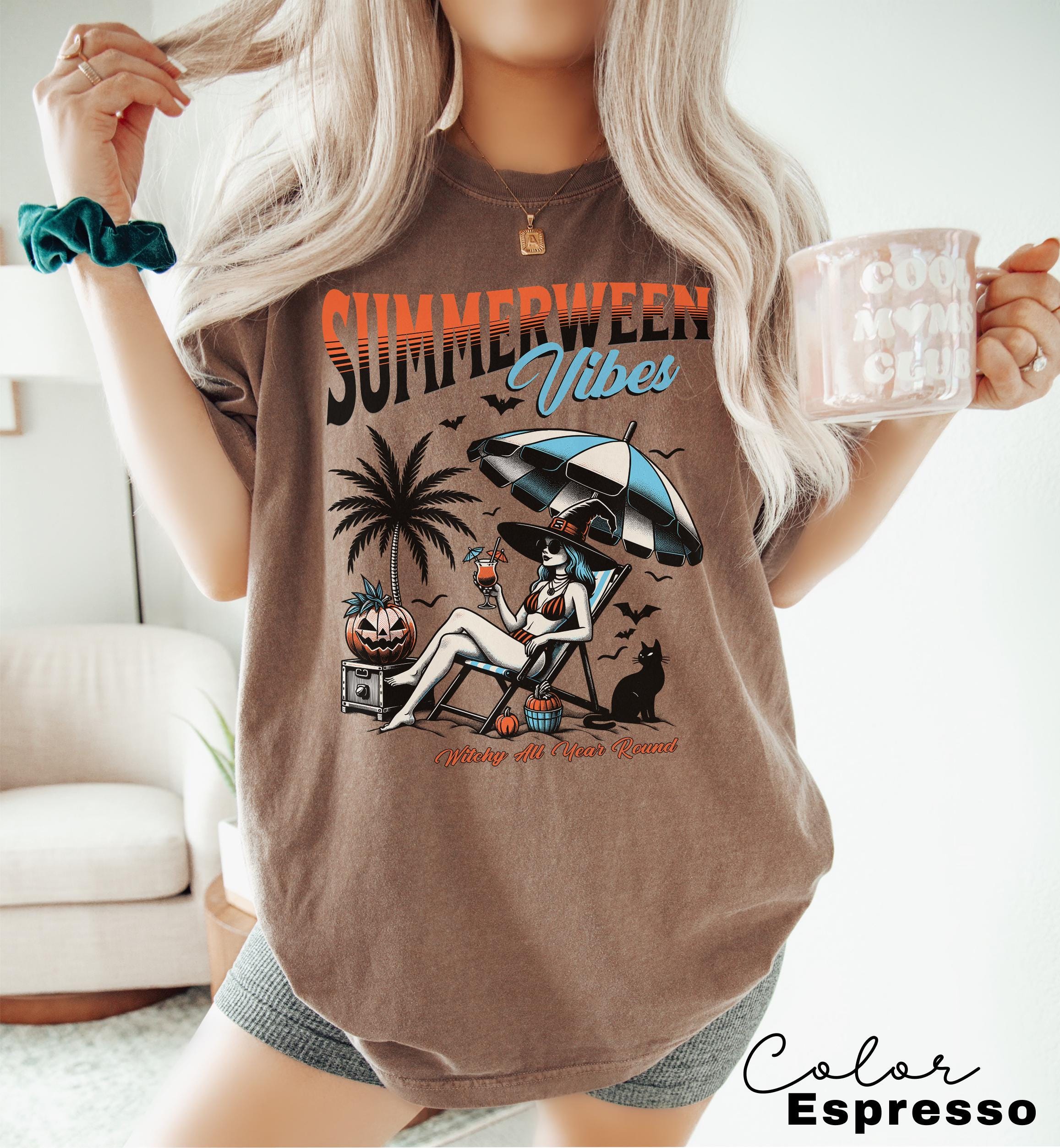 Summerween Vibes Shirt, Halloween Summer Shirt, Horror Night Shirt Spooky Shirt, Summer Vacation Shirt, Halloween Gift, Comfort Colors