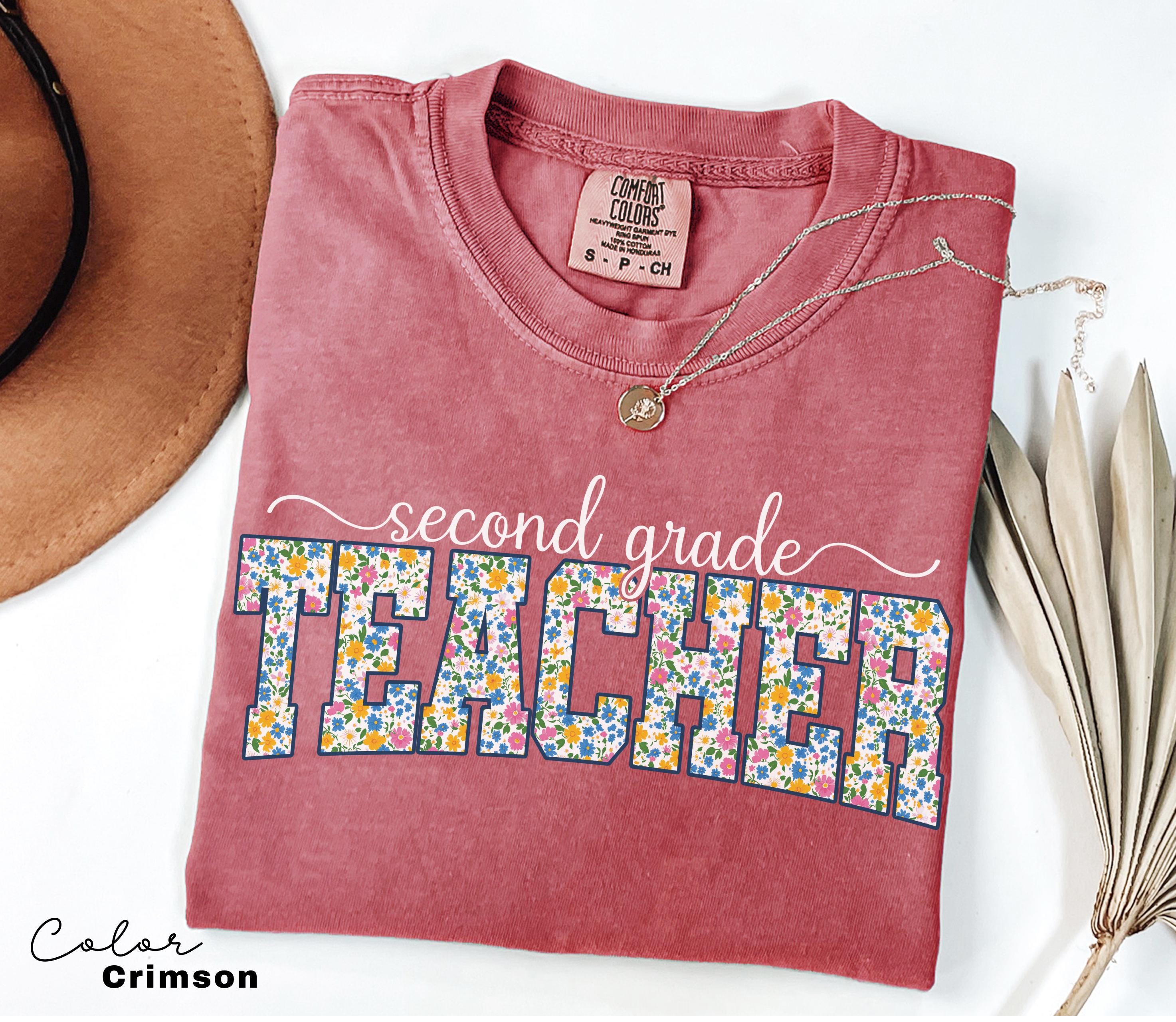 Comfort Colors Second Grade Teacher Shirt, Floral Teacher Shirt, Second Grade Teacher Team, 2nd Grade Teacher Shirt, First Grade Crew Squad