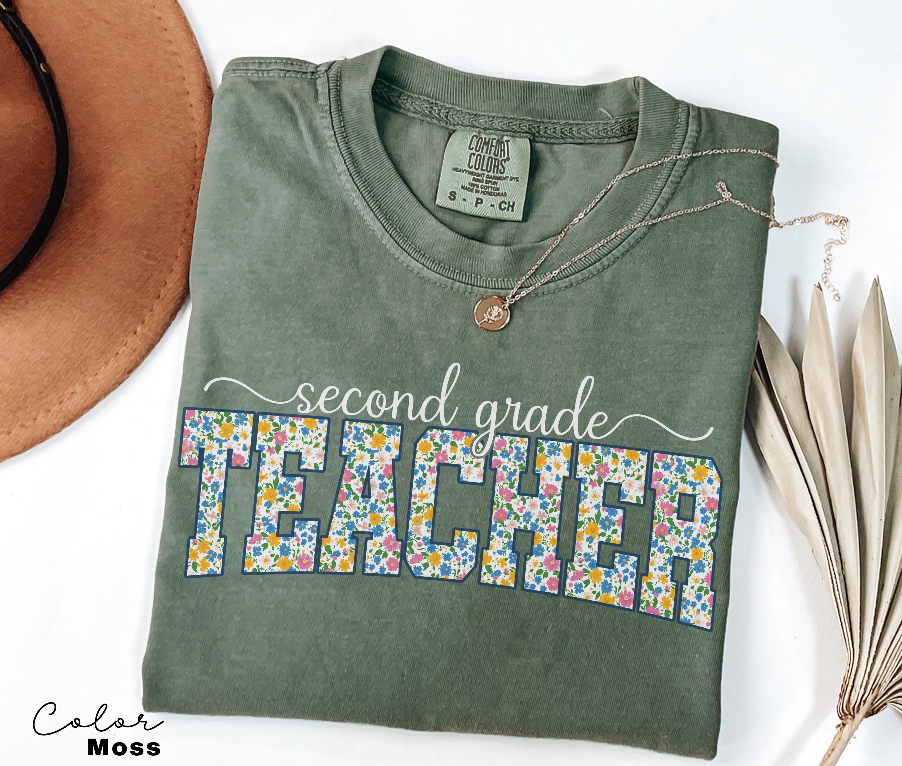 Comfort Colors Second Grade Teacher Shirt, Floral Teacher Shirt, Second Grade Teacher Team, 2nd Grade Teacher Shirt, First Grade Crew Squad