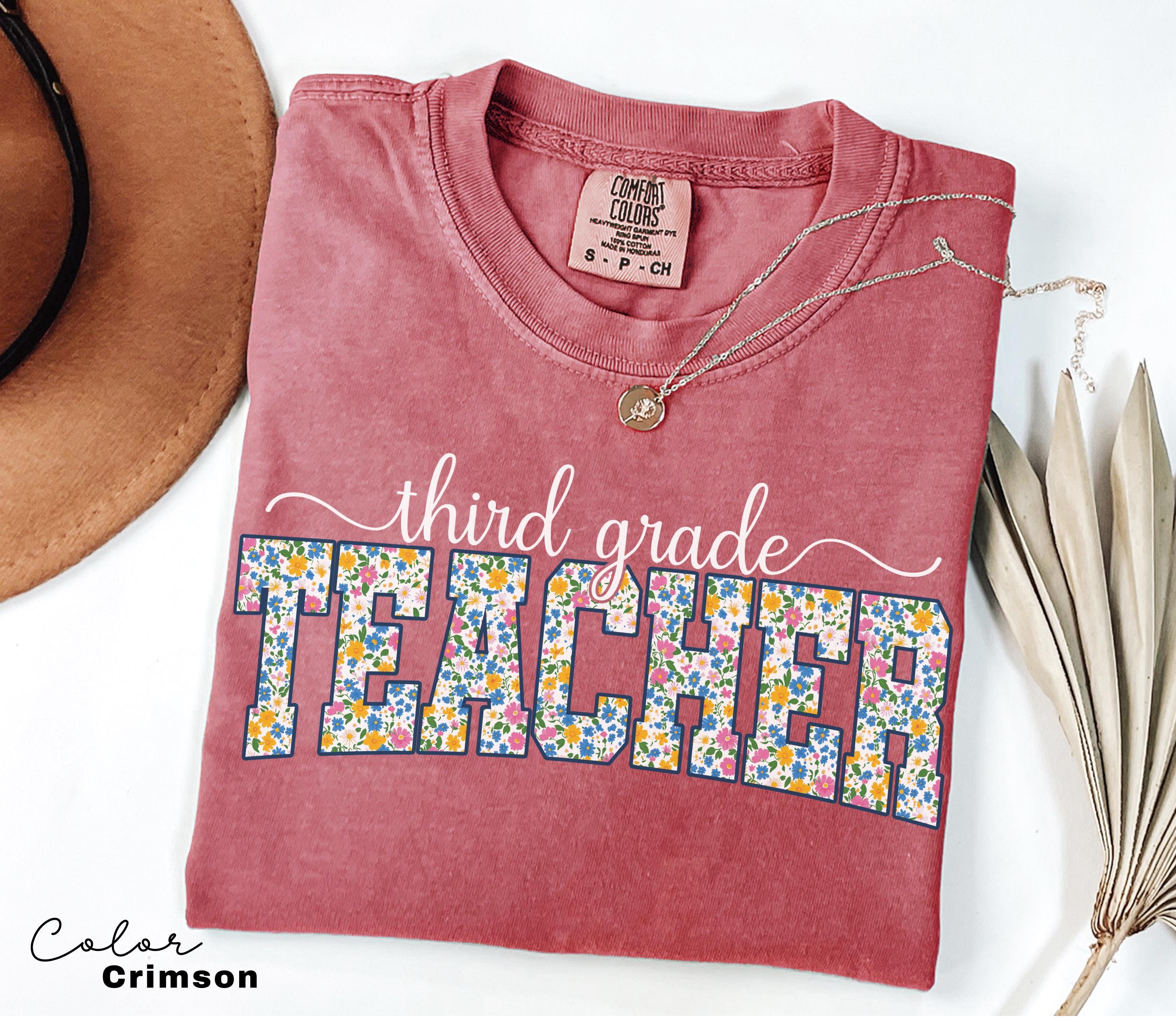 Comfort Colors Third Grade Teacher Shirt, Floral Teacher Shirt, Third Grade Teacher Team, 3rd Grade Teacher Shirt, Third Grade Crew Squad
