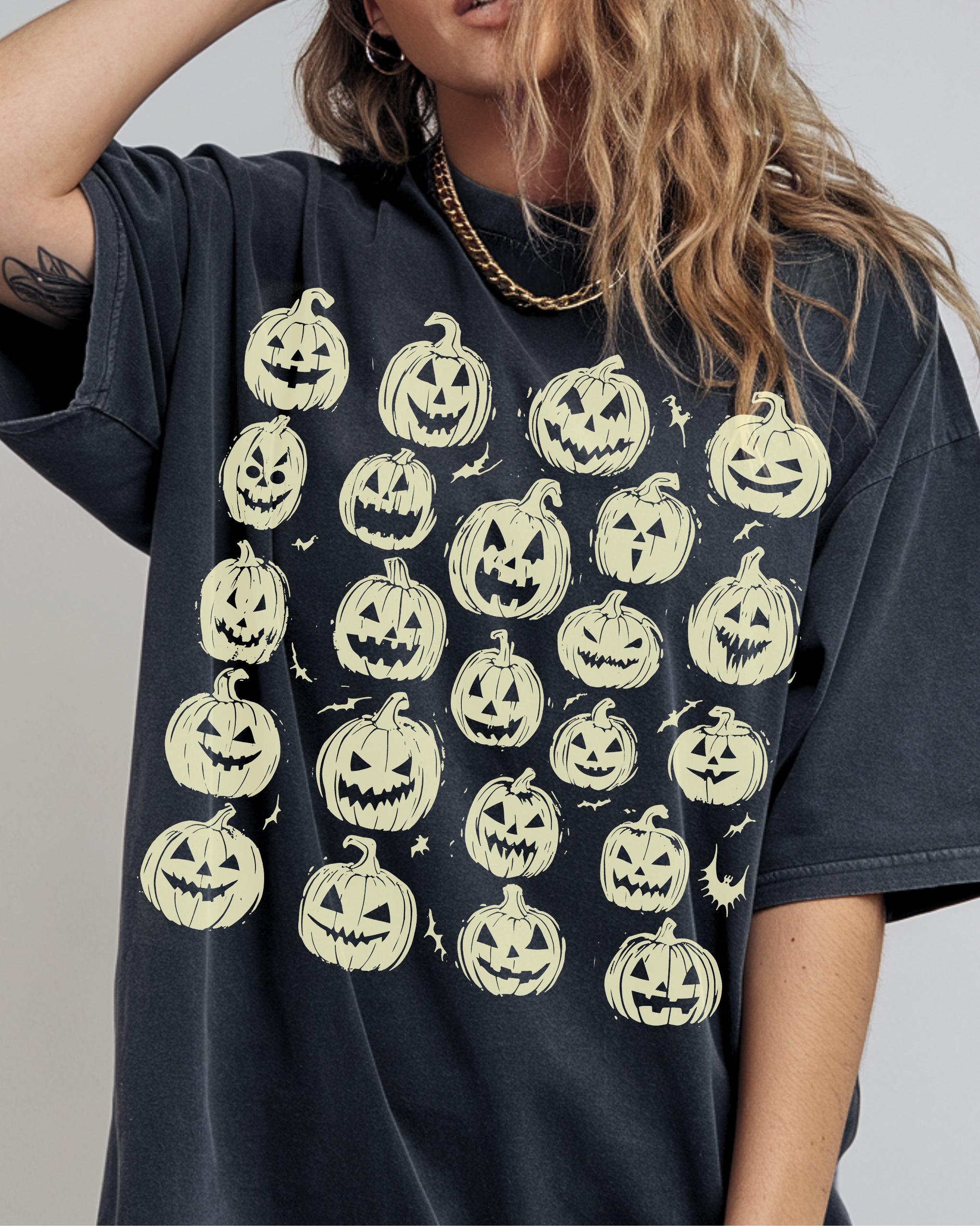 Retro Halloween Jack O Lantern Pumpkin Shirt, 90s Halloween Shirt, Spooky Season, Halloween Tee, Pumpkin Shirt, Halloween Doodle Tee,