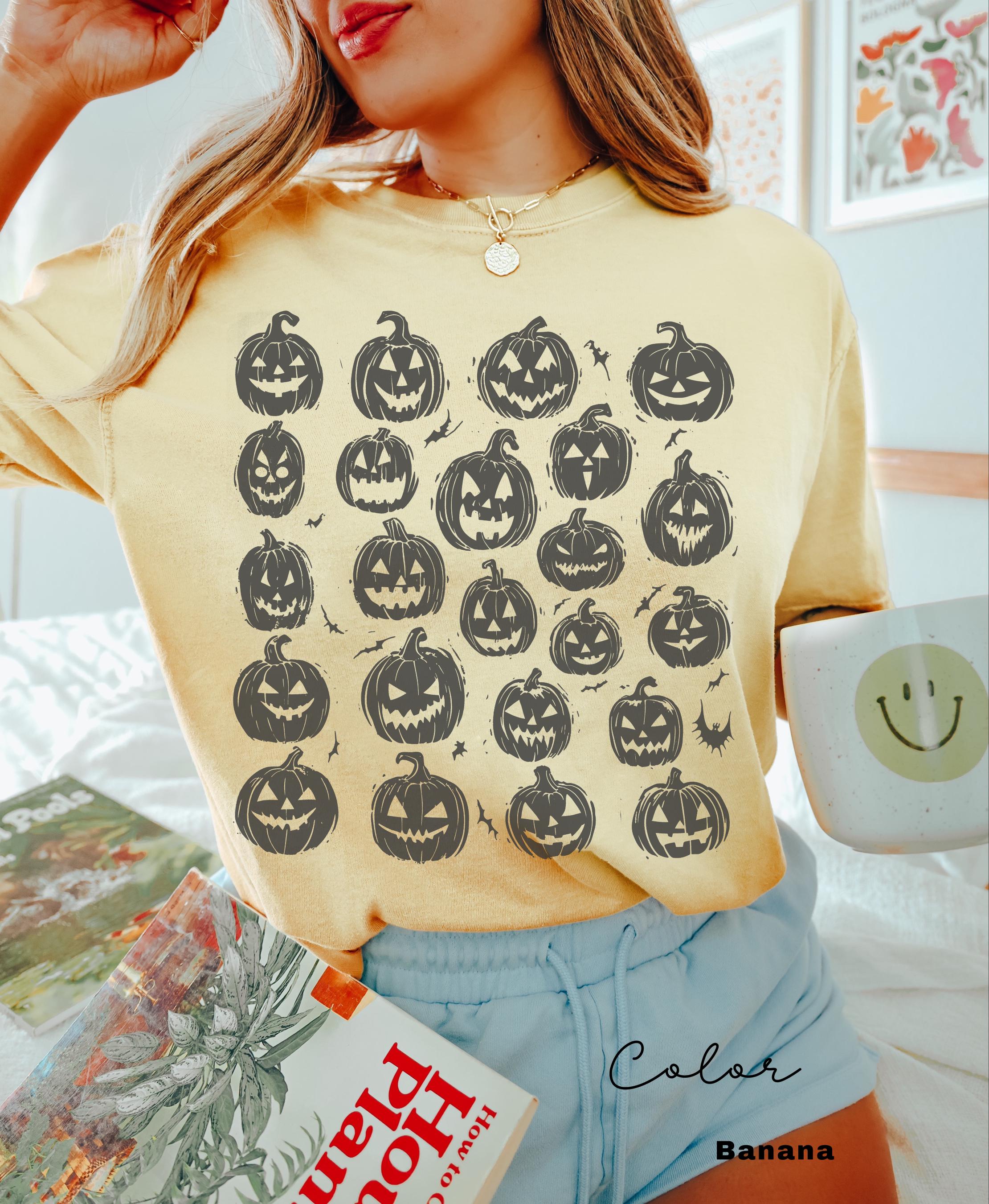 Retro Halloween Jack O Lantern Pumpkin Shirt, 90s Halloween Shirt, Spooky Season, Halloween Tee, Pumpkin Shirt, Halloween Doodle Tee,