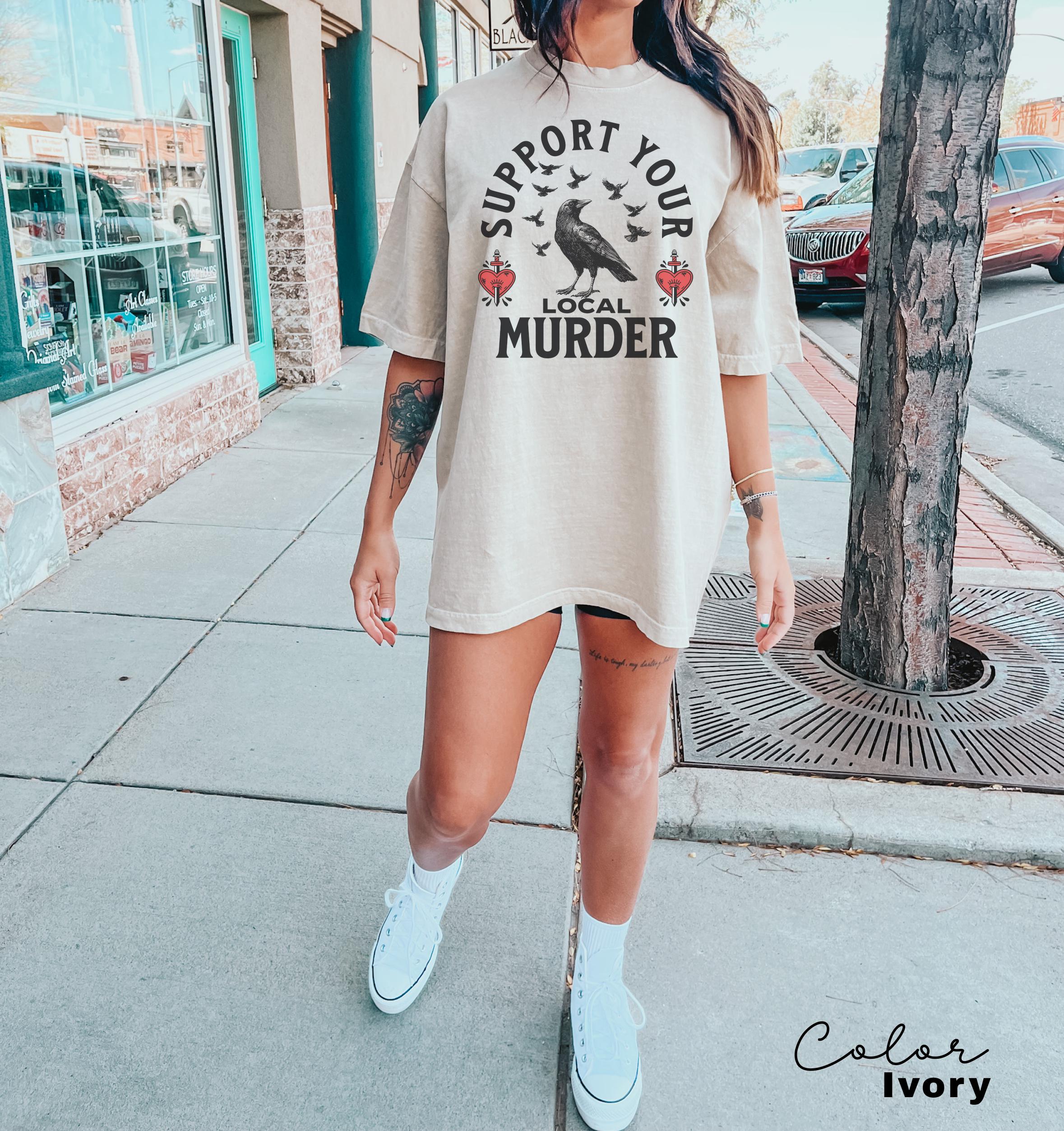 Funny Crows Before Bros Shirt, Support Your Local Murder T-shirt, Vintage Raven Shirt, Feminist Women Shirt, 90s Tattoo Tshirt, Funny Crow