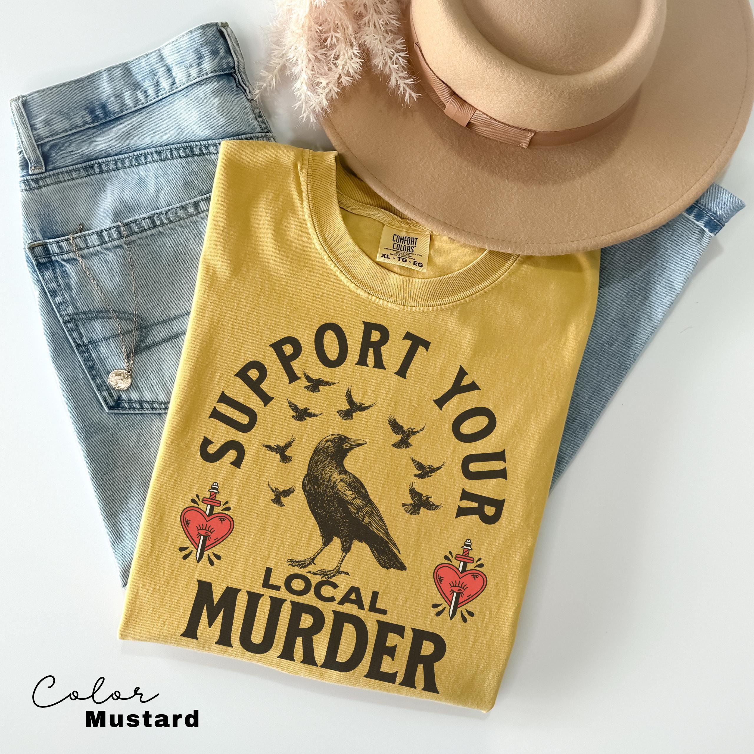 Funny Crows Before Bros Shirt, Support Your Local Murder T-shirt, Vintage Raven Shirt, Feminist Women Shirt, 90s Tattoo Tshirt, Funny Crow