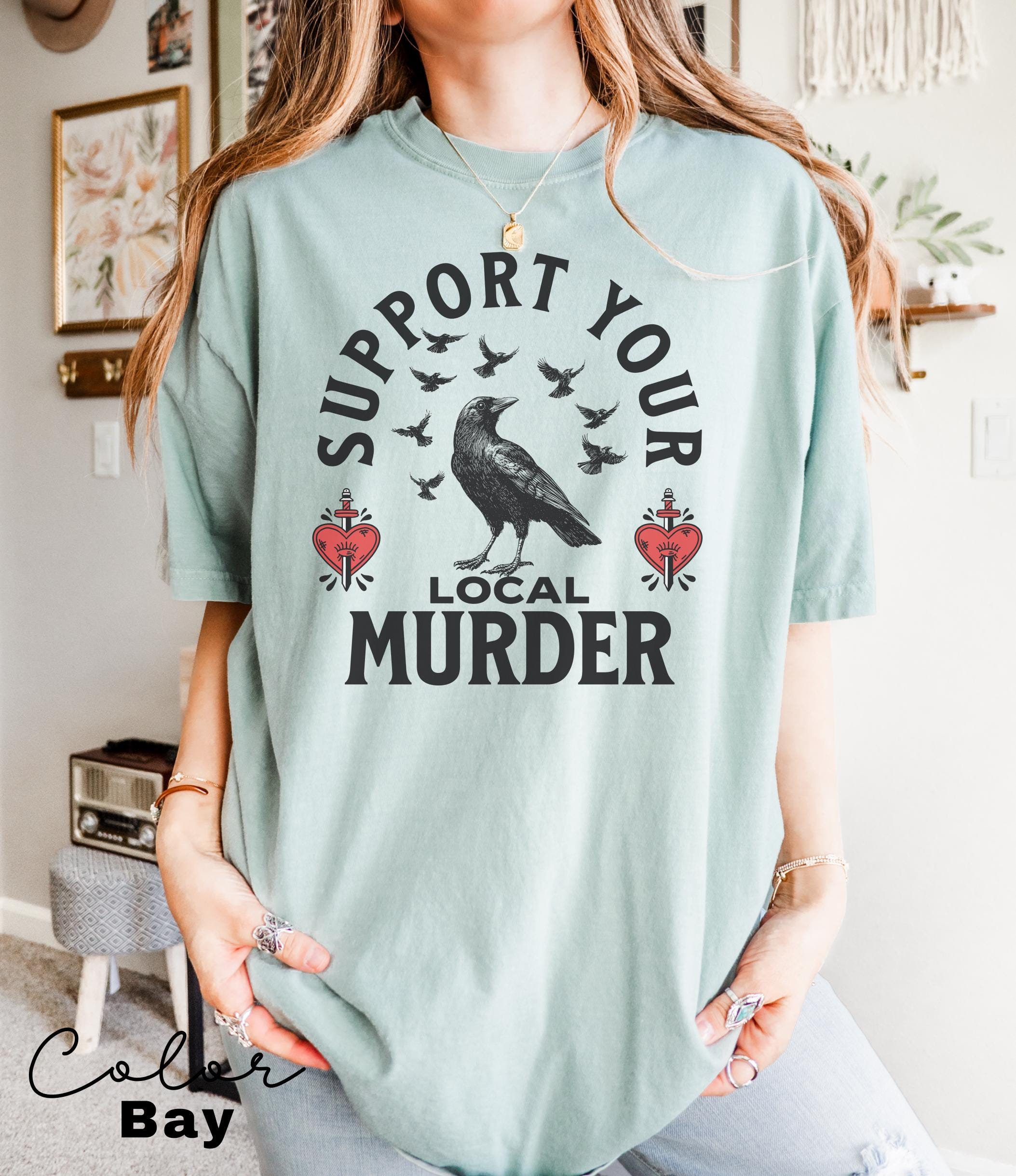 Funny Crows Before Bros Shirt, Support Your Local Murder T-shirt, Vintage Raven Shirt, Feminist Women Shirt, 90s Tattoo Tshirt, Funny Crow