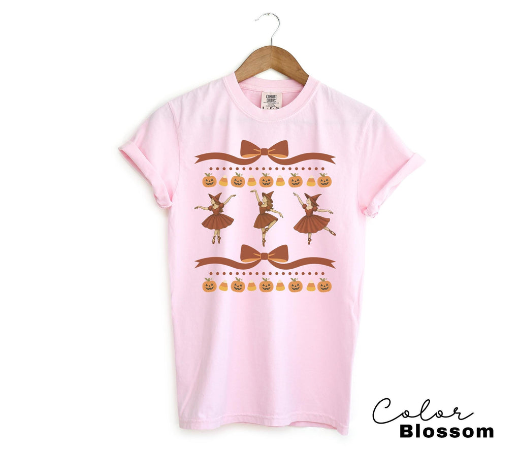 Halloween Coquette Witch Bow Shirt, Retro Witch Shirt, Cottagecore Halloween, Dancing Witch, Funny Halloween Tee, Trendy Halloween Gift,