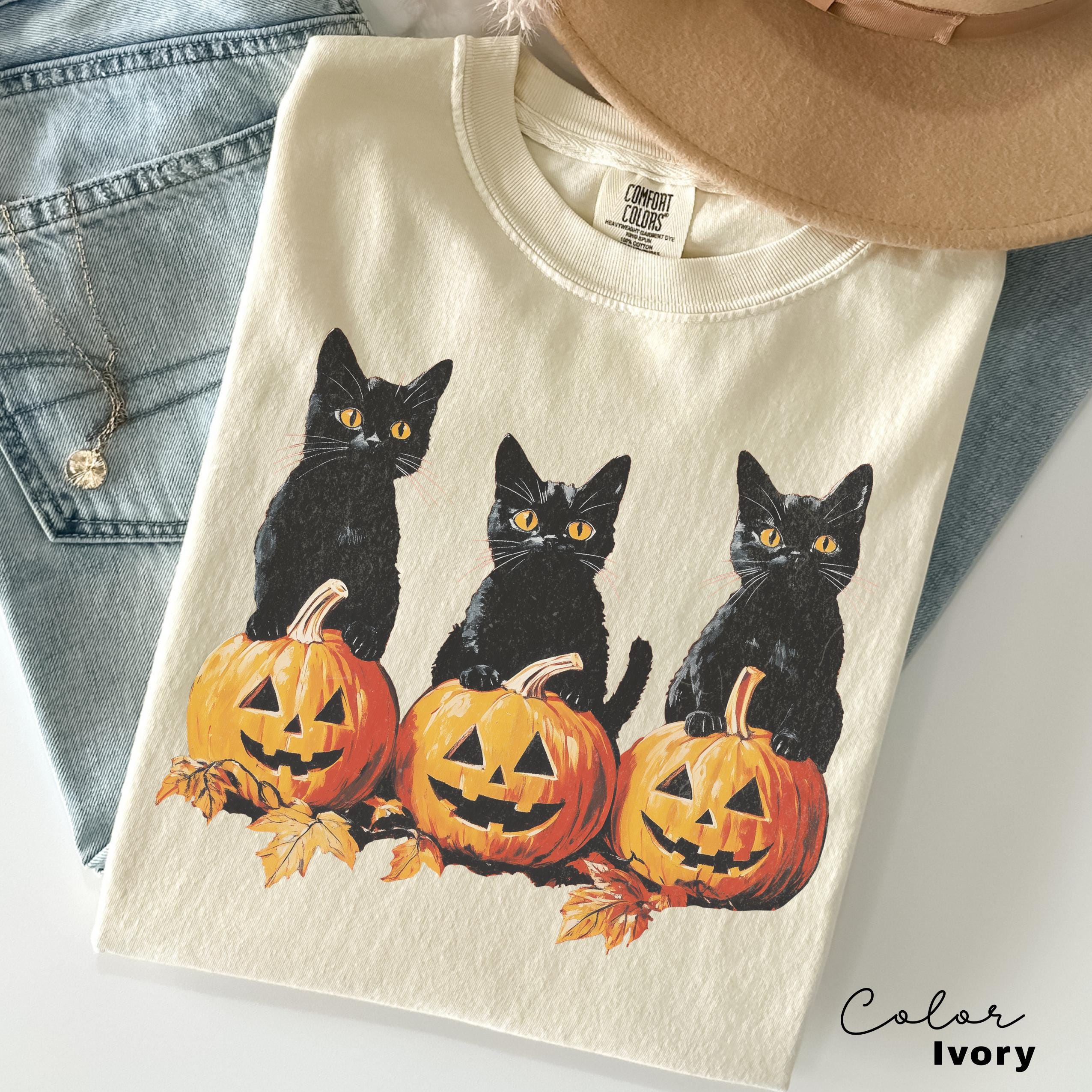 Spooky Cat Halloween Shirt, Vintage 90s Halloween Cat Shirt, Retro Cat Shirt, Halloween Shirt, Black Cat Halloween Tee, Spooky Season Shirt