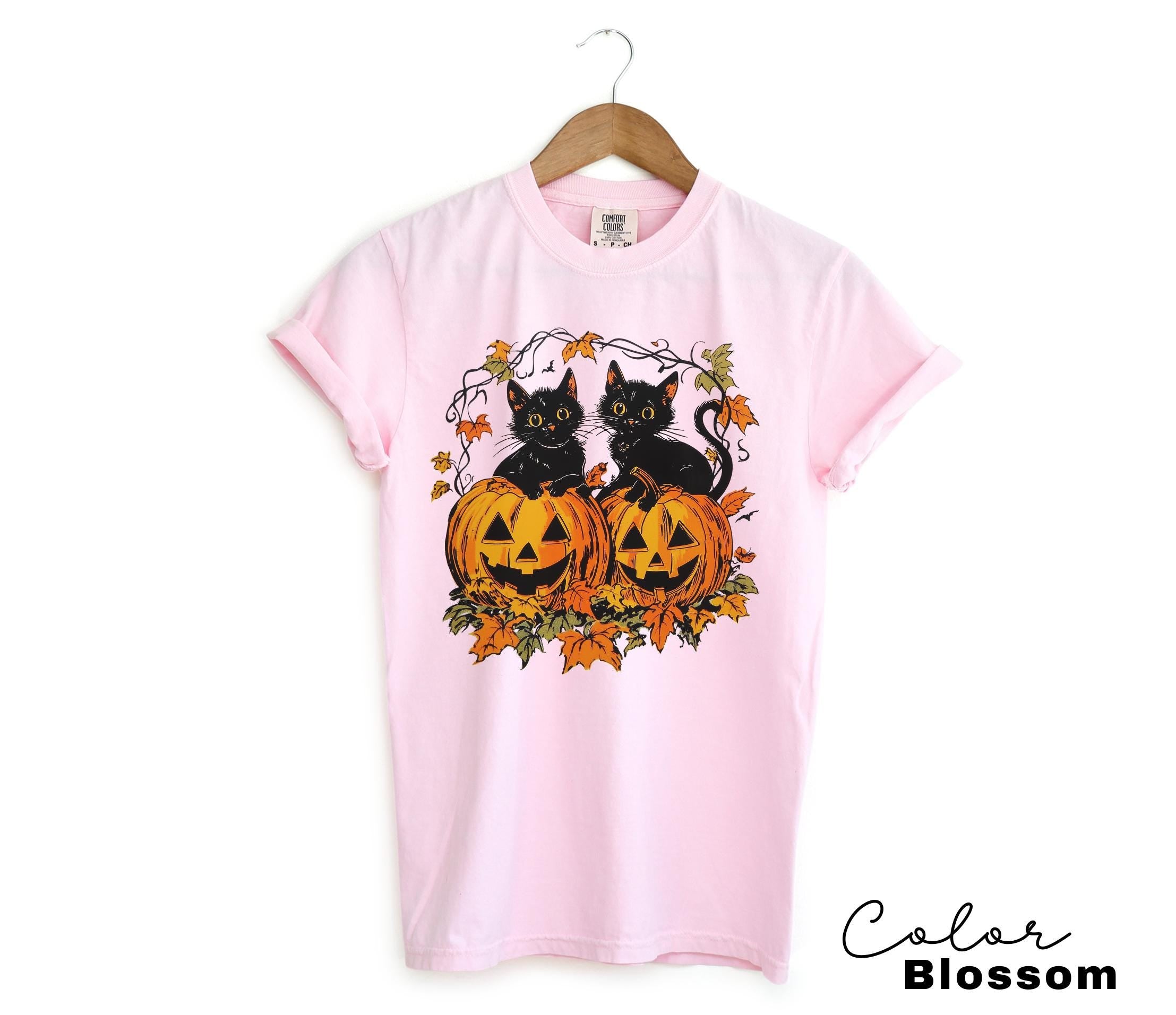 90s Halloween Cat Retro Shirt, Spooky Cat Halloween Shirt, Halloween Shirt, Black Cat Halloween Tee, Spooky Season Shirt, Pumpkin Shirt