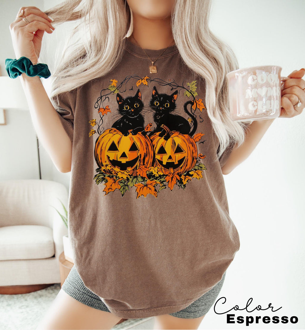 90s Halloween Cat Retro Shirt, Spooky Cat Halloween Shirt, Halloween Shirt, Black Cat Halloween Tee, Spooky Season Shirt, Pumpkin Shirt