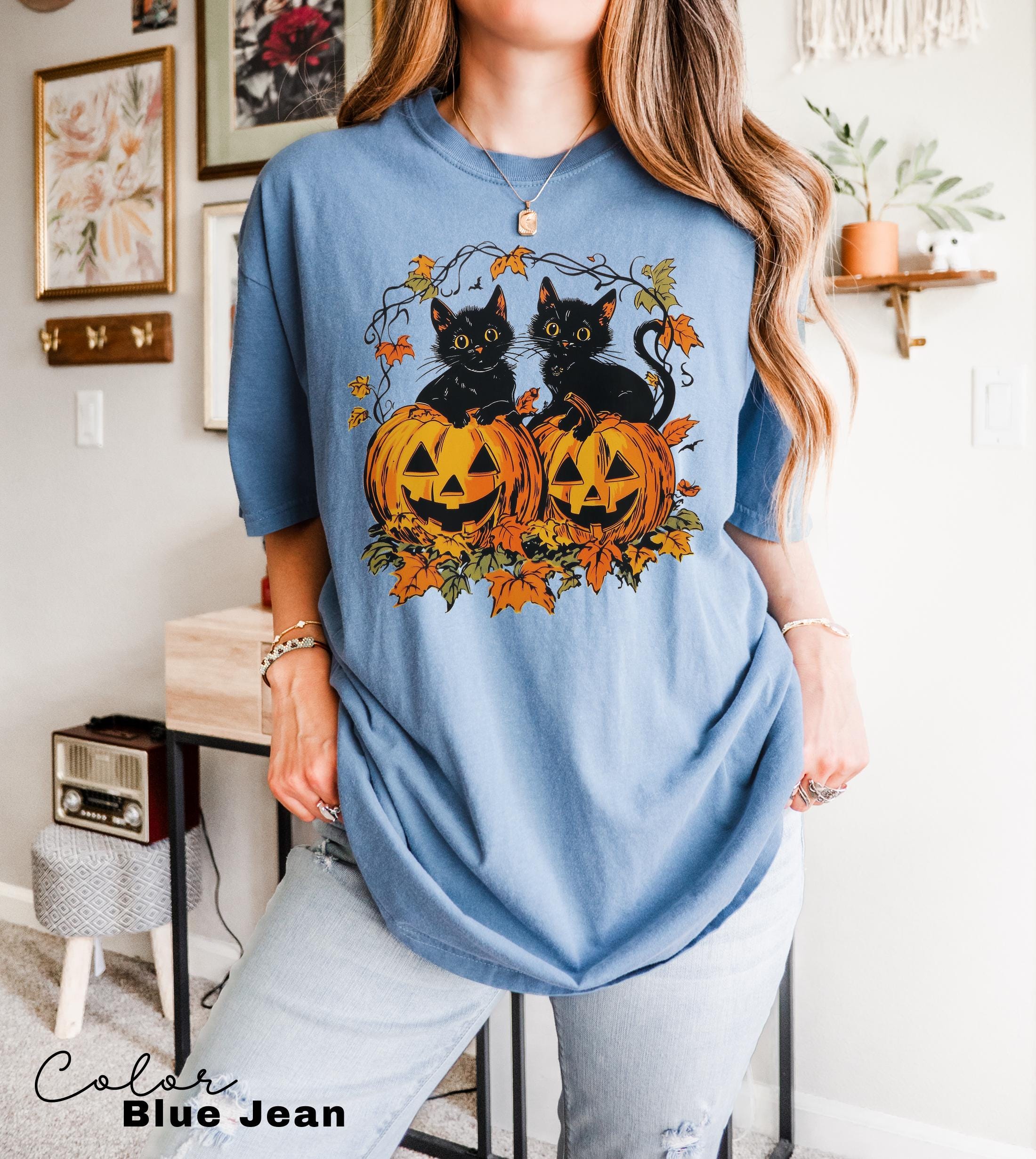 Spooky Cat Halloween Shirt, Vintage 90s Halloween Cat Shirt, Retro Cat Shirt, Halloween Shirt, Black Cat Halloween Tee, Spooky Season Shirt