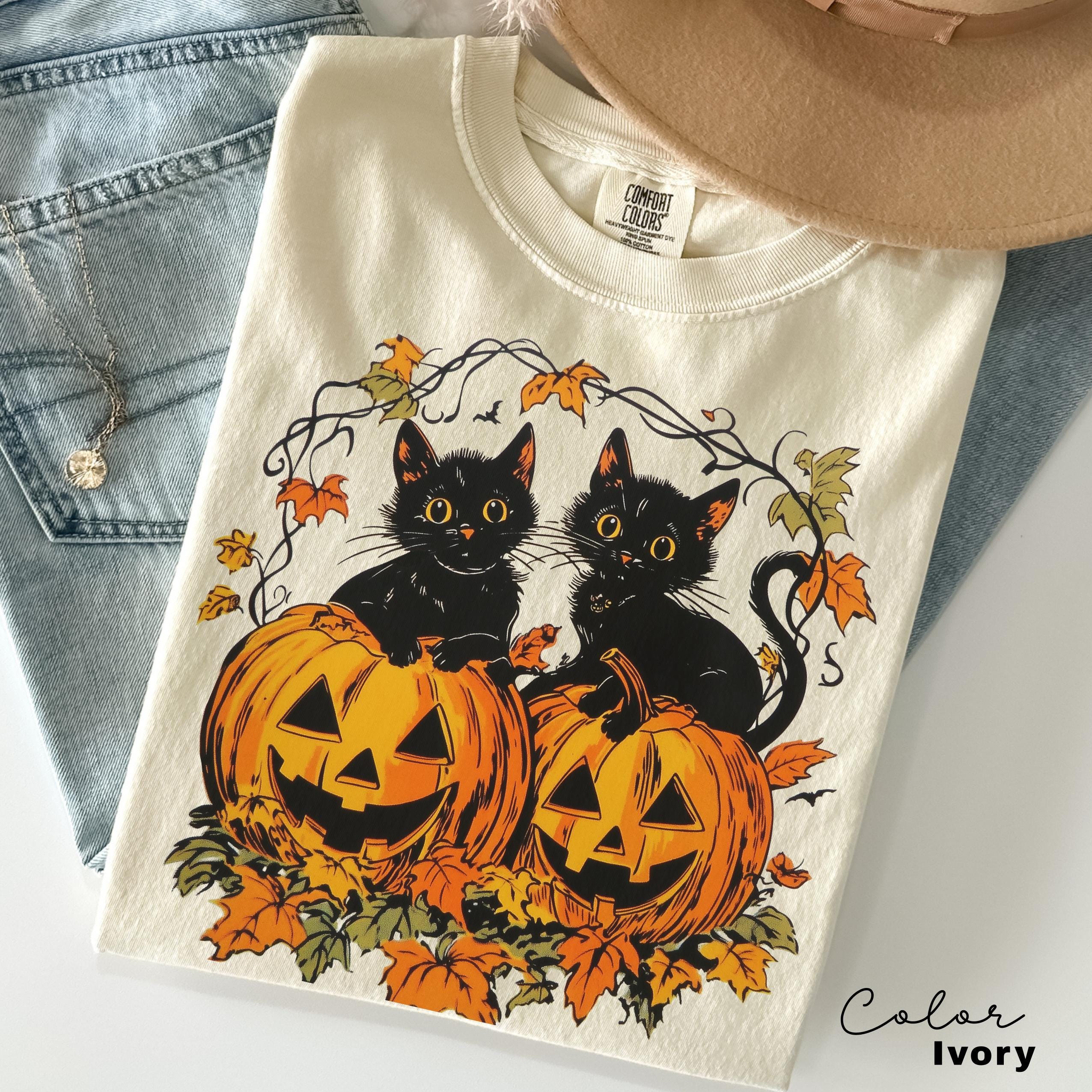 Spooky Cat Halloween Shirt, Vintage 90s Halloween Cat Shirt, Retro Cat Shirt, Halloween Shirt, Black Cat Halloween Tee, Spooky Season Shirt