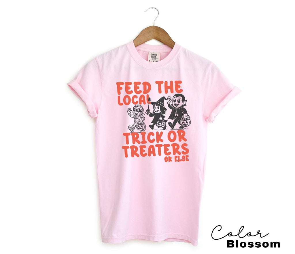 Retro Halloween Shirt, Feed the Local Trick or Treaters, Retro 90s Tee, Women's Halloween Shirt, Spooky Season Halloween Party,