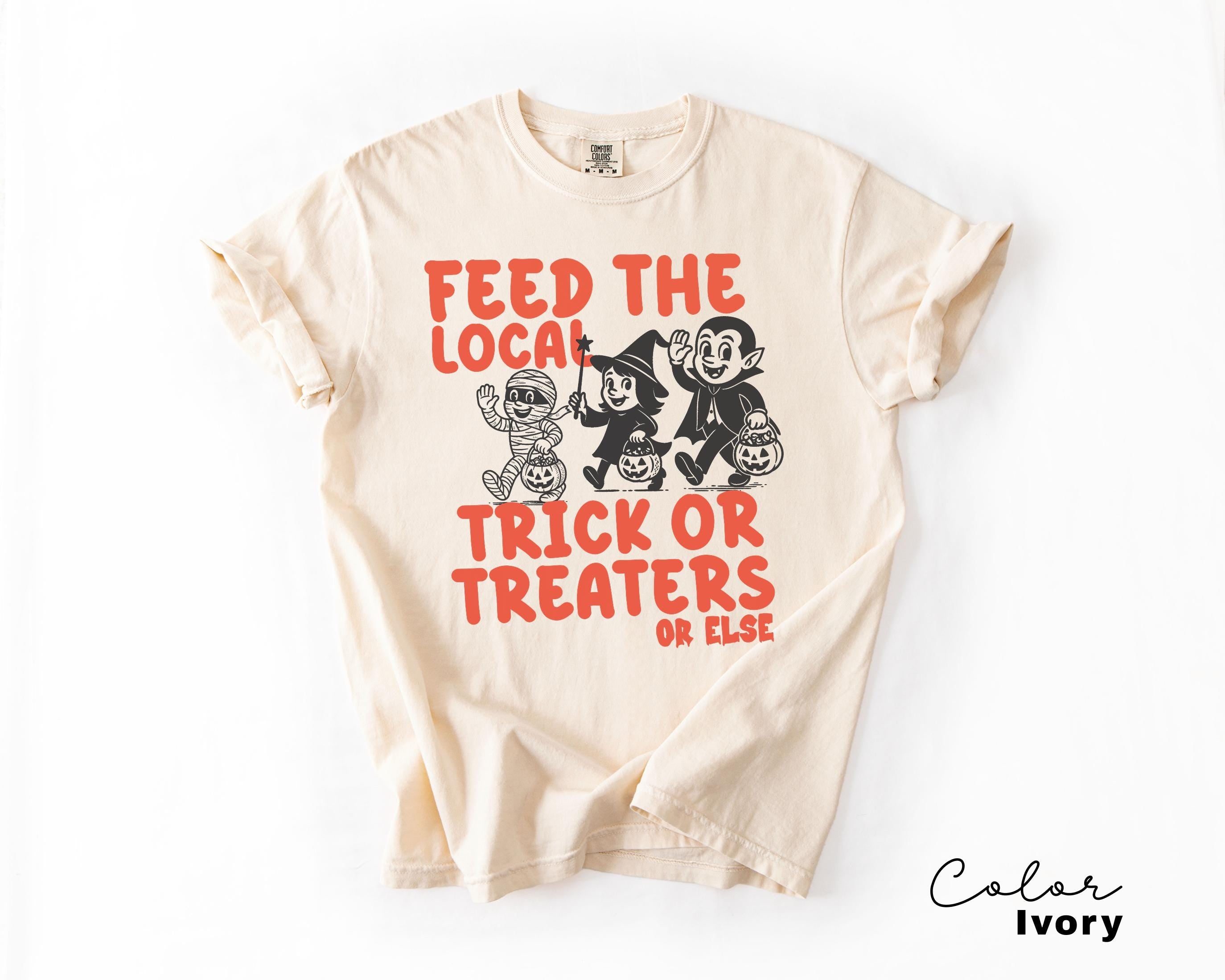 Retro Halloween Shirt, Feed the Local Trick or Treaters, Retro 90s Tee, Women's Halloween Shirt, Spooky Season Halloween Party,