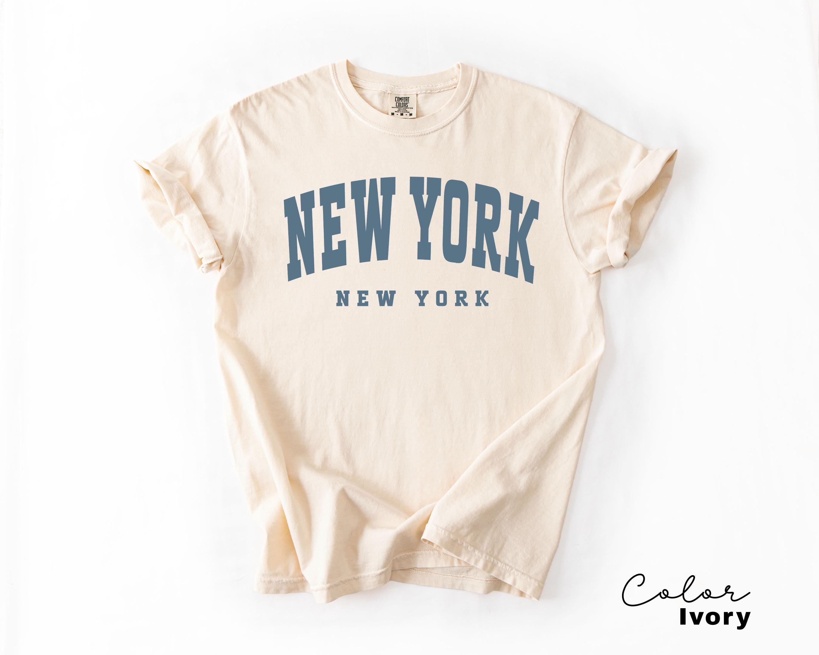 New York Shirt, NYC Shirt, Comfort Colors, Vintage Varsity Aesthetic, Trendy Travel Destination Gift, New York Tshirt, NYC, Preppy Trendy,