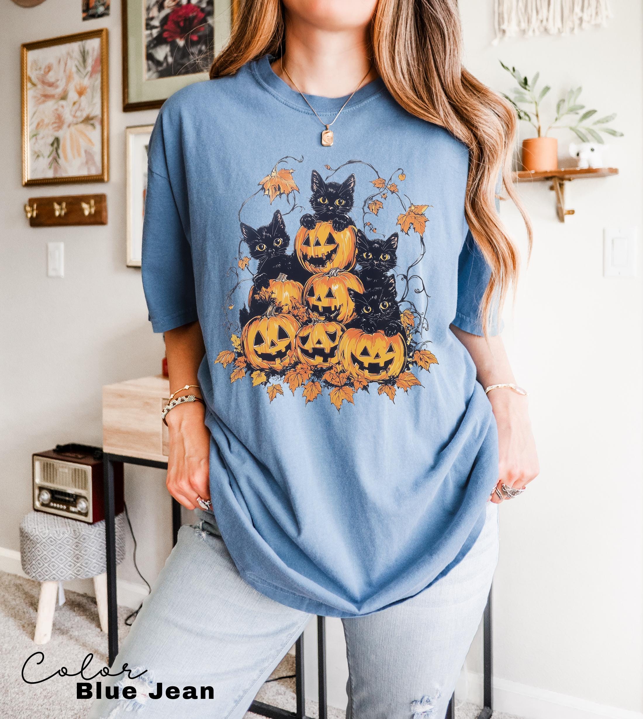 Spooky Cat Halloween Shirt, Vintage 90s Halloween Cat Shirt, Retro Cat Shirt, Halloween Shirt, Black Cat Halloween Tee, Spooky Season Shirt