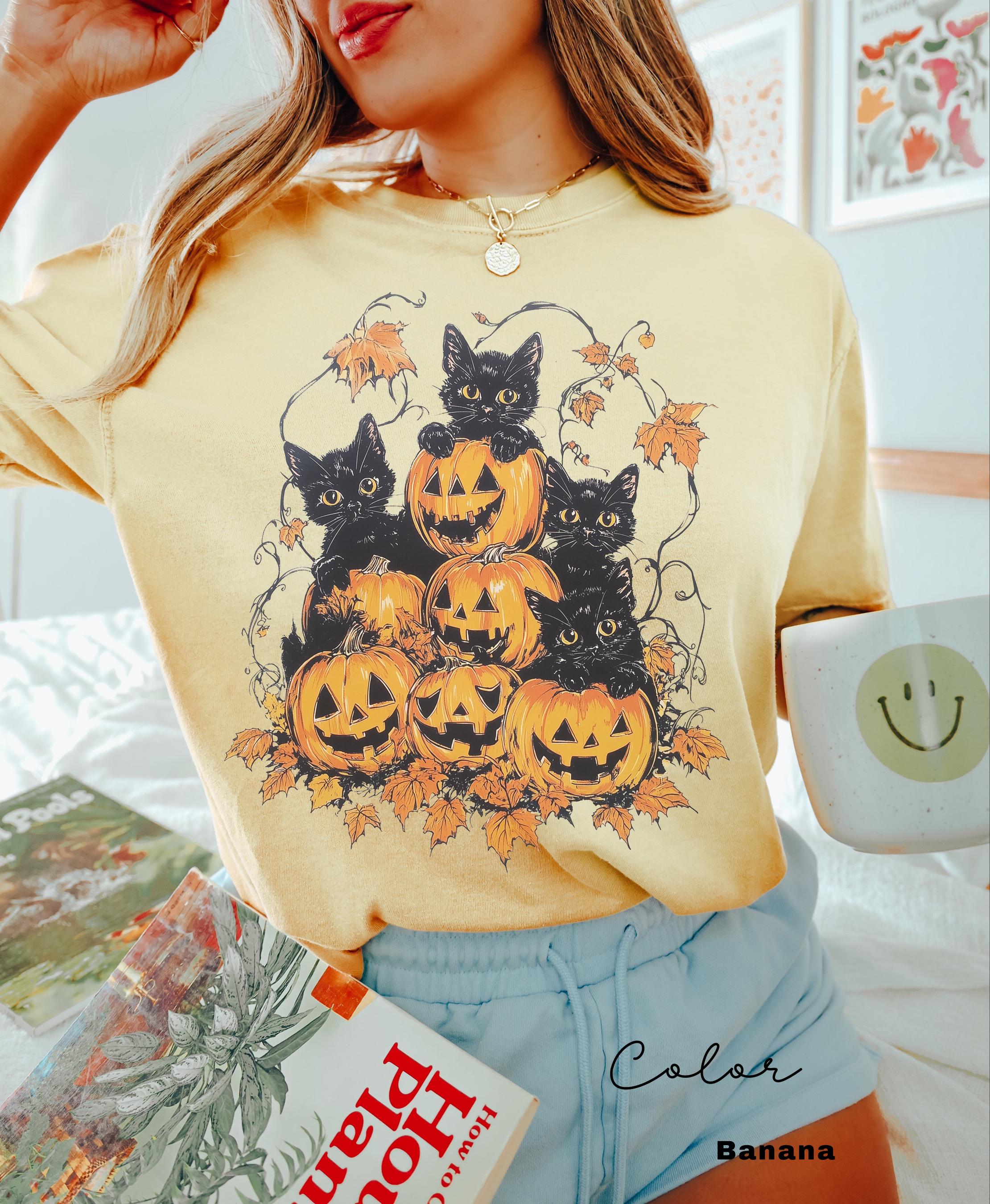Spooky Cat Halloween Shirt, Vintage 90s Halloween Cat Shirt, Retro Cat Shirt, Halloween Shirt, Black Cat Halloween Tee, Spooky Season Shirt