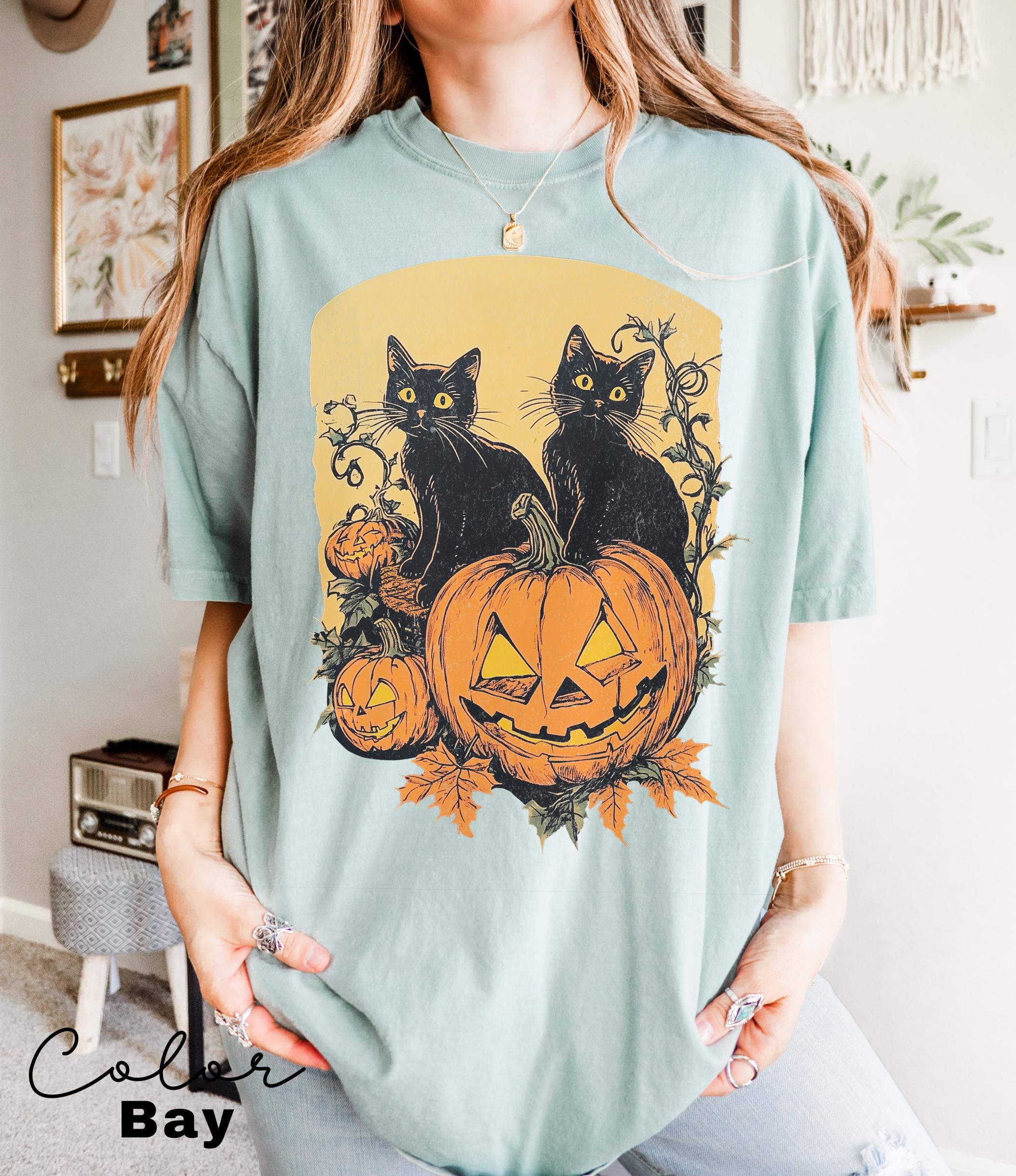 Spooky Cat Halloween Shirt, Vintage 90s Halloween Cat Shirt, Retro Cat Shirt, Halloween Shirt, Black Cat Halloween Tee, Spooky Season Shirt