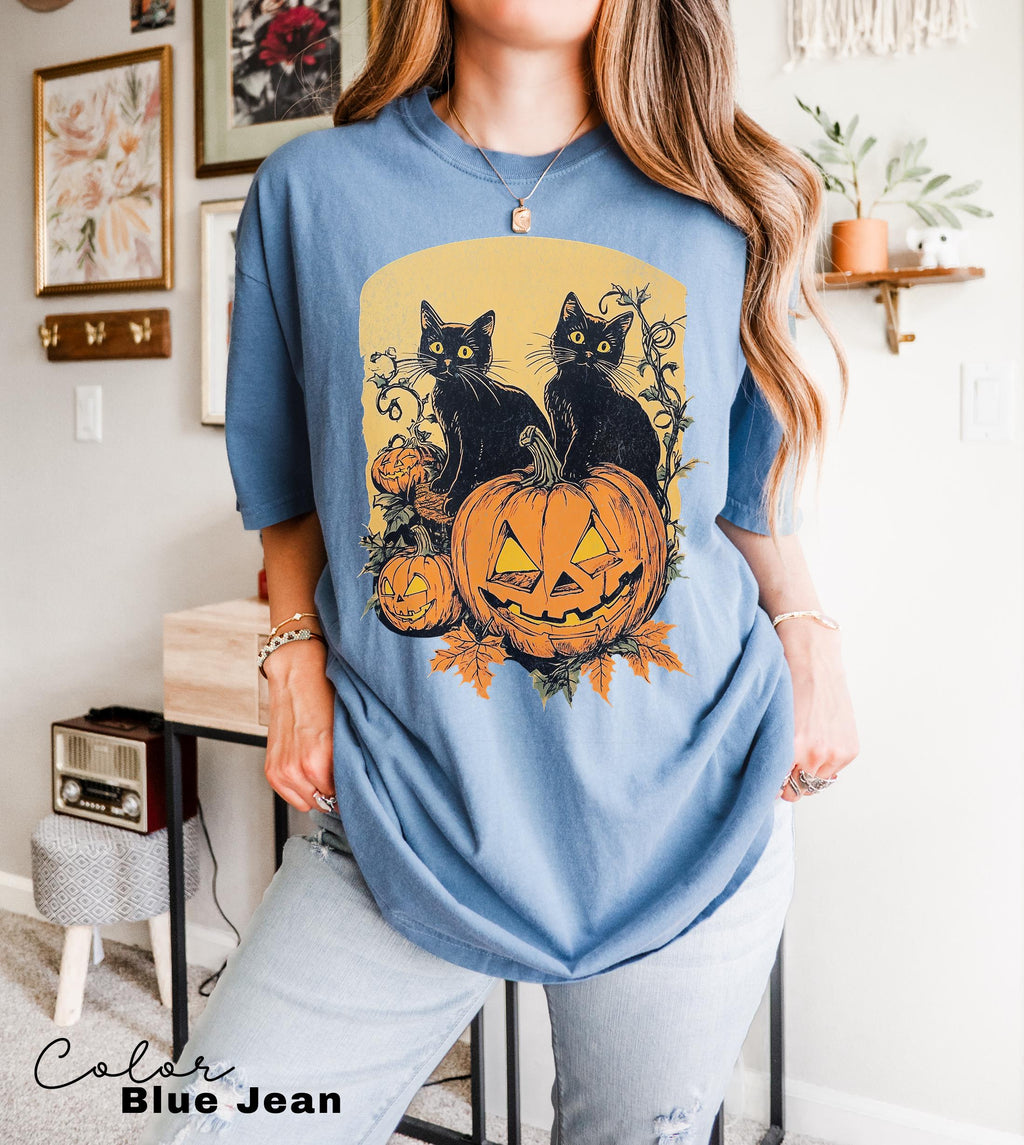 Spooky Cat Halloween Shirt, Vintage 90s Halloween Cat Shirt, Retro Cat Shirt, Halloween Shirt, Black Cat Halloween Tee, Spooky Season Shirt