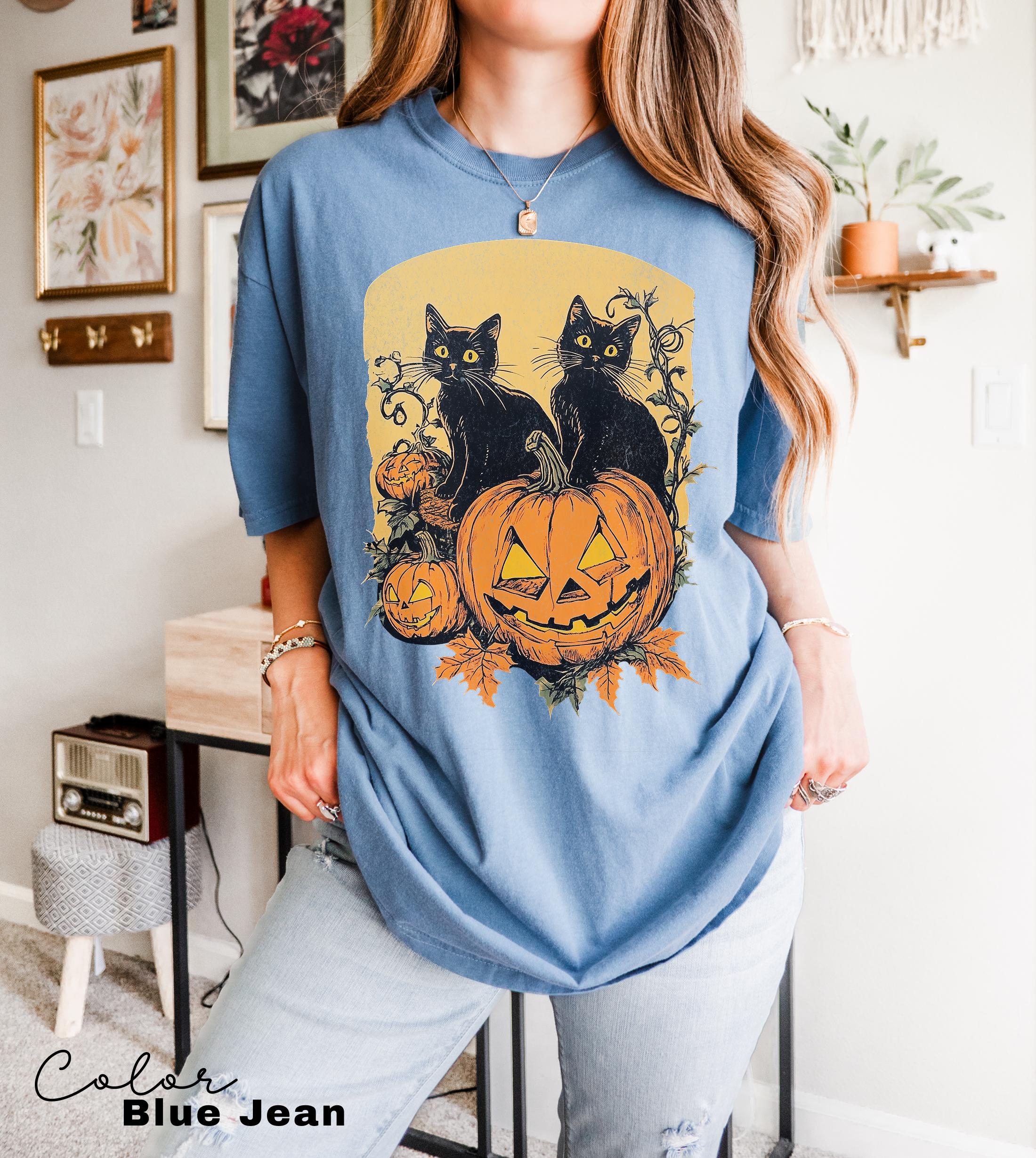 Spooky Cat Halloween Shirt, Vintage 90s Halloween Cat Shirt, Retro Cat Shirt, Halloween Shirt, Black Cat Halloween Tee, Spooky Season Shirt