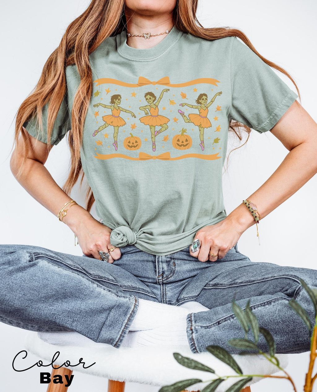 Halloween Coquette Bow Shirt, Retro Zombie Shirt, Cottagecore Halloween, Dancing Zombies, Funny Halloween Tee, Trendy Halloween, Ballerina