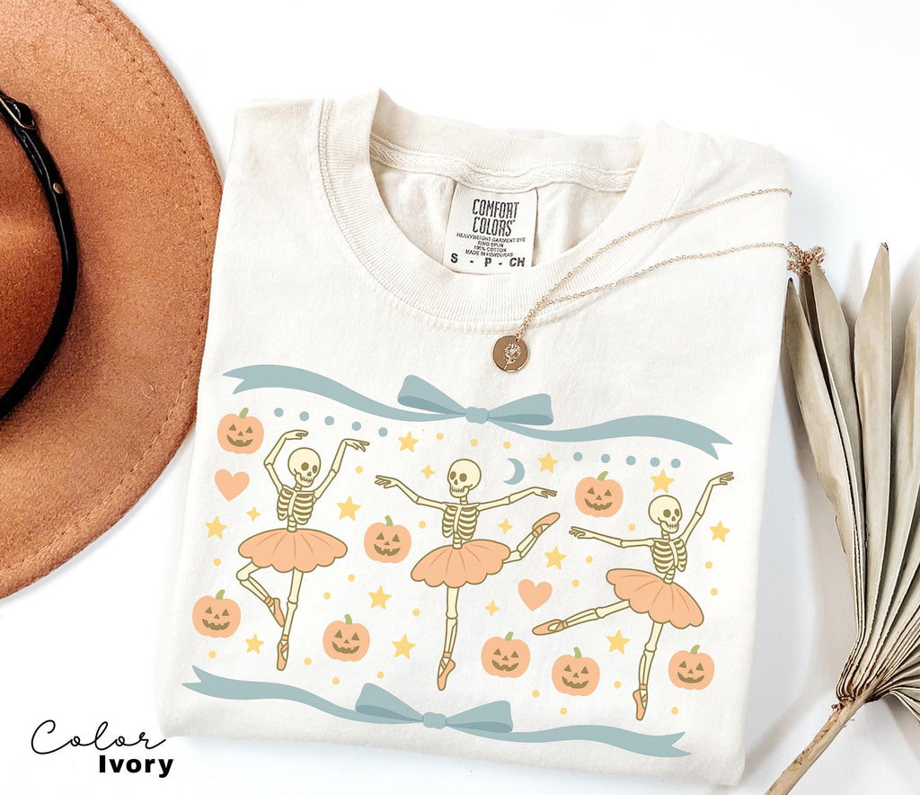 Halloween Coquette Skeleton Bow Shirt, Retro Skeleton, Cottagecore Halloween, Funny Halloween Tee, Trendy Halloween Gift,