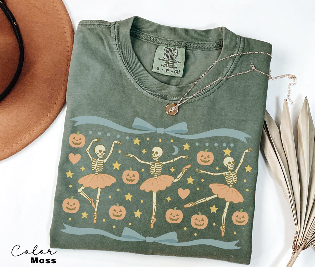Halloween Coquette Skeleton Bow Shirt, Retro Skeleton, Cottagecore Halloween, Funny Halloween Tee, Trendy Halloween Gift,