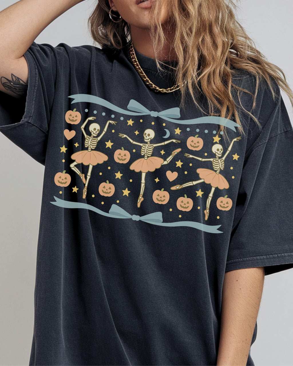 Halloween Coquette Skeleton Bow Shirt, Retro Skeleton, Cottagecore Halloween, Funny Halloween Tee, Trendy Halloween Gift,