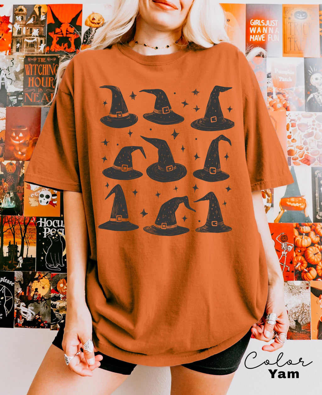 Witch Hat Shirt, Witch Vintage Shirt, Vintage Halloween Women Shirt, Witchy Vibes Shirt, Comfort Colors Shirt, Doodle Halloween,