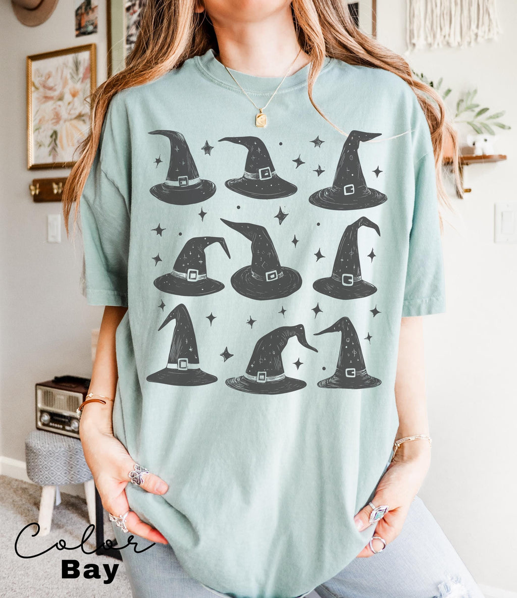 Witch Hat Shirt, Witch Vintage Shirt, Vintage Halloween Women Shirt, Witchy Vibes Shirt, Comfort Colors Shirt, Doodle Halloween,