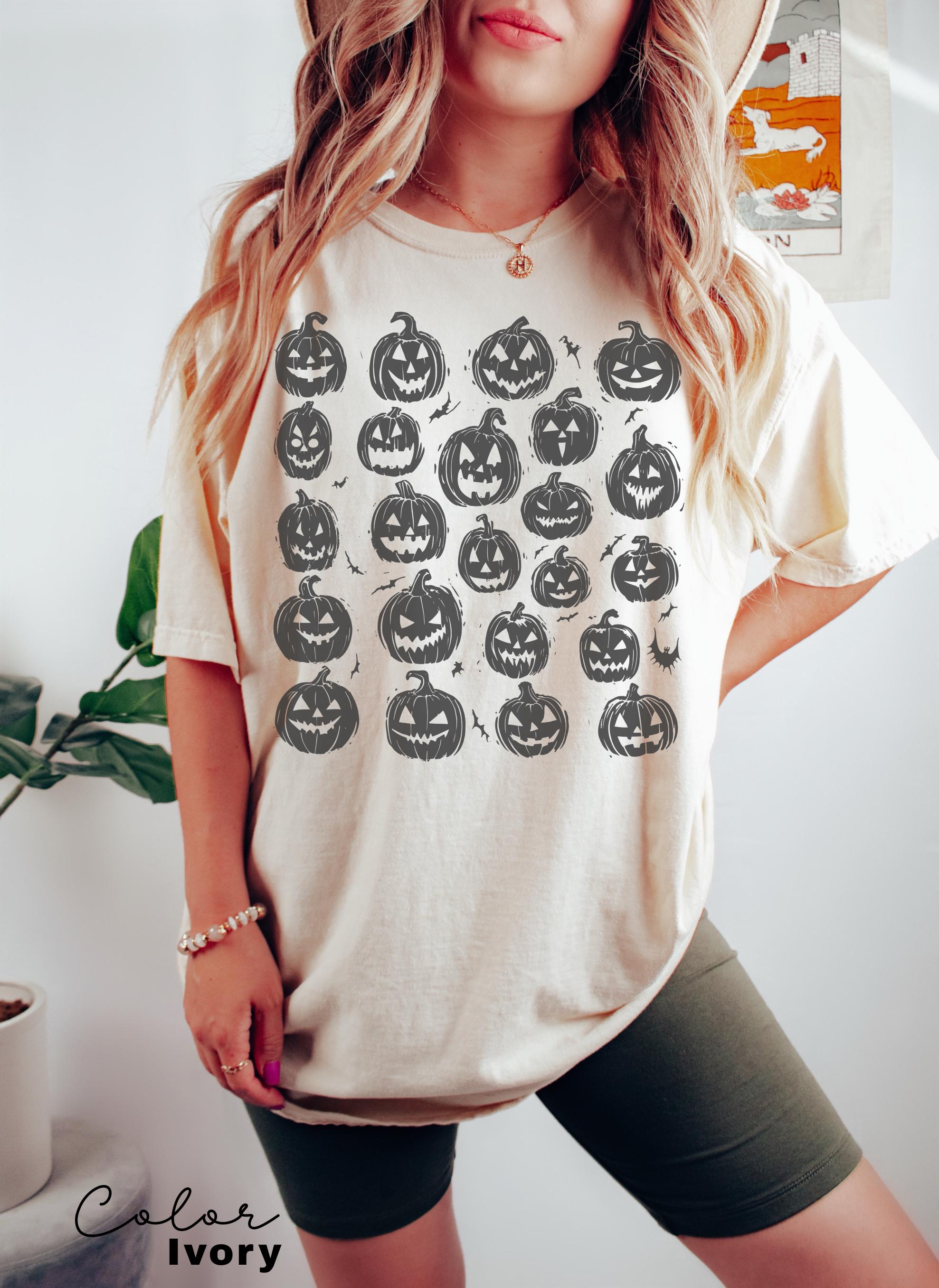 Retro Halloween Jack O Lantern Pumpkin Shirt, 90s Halloween Shirt, Spooky Season, Halloween Tee, Pumpkin Shirt, Halloween Doodle Tee,