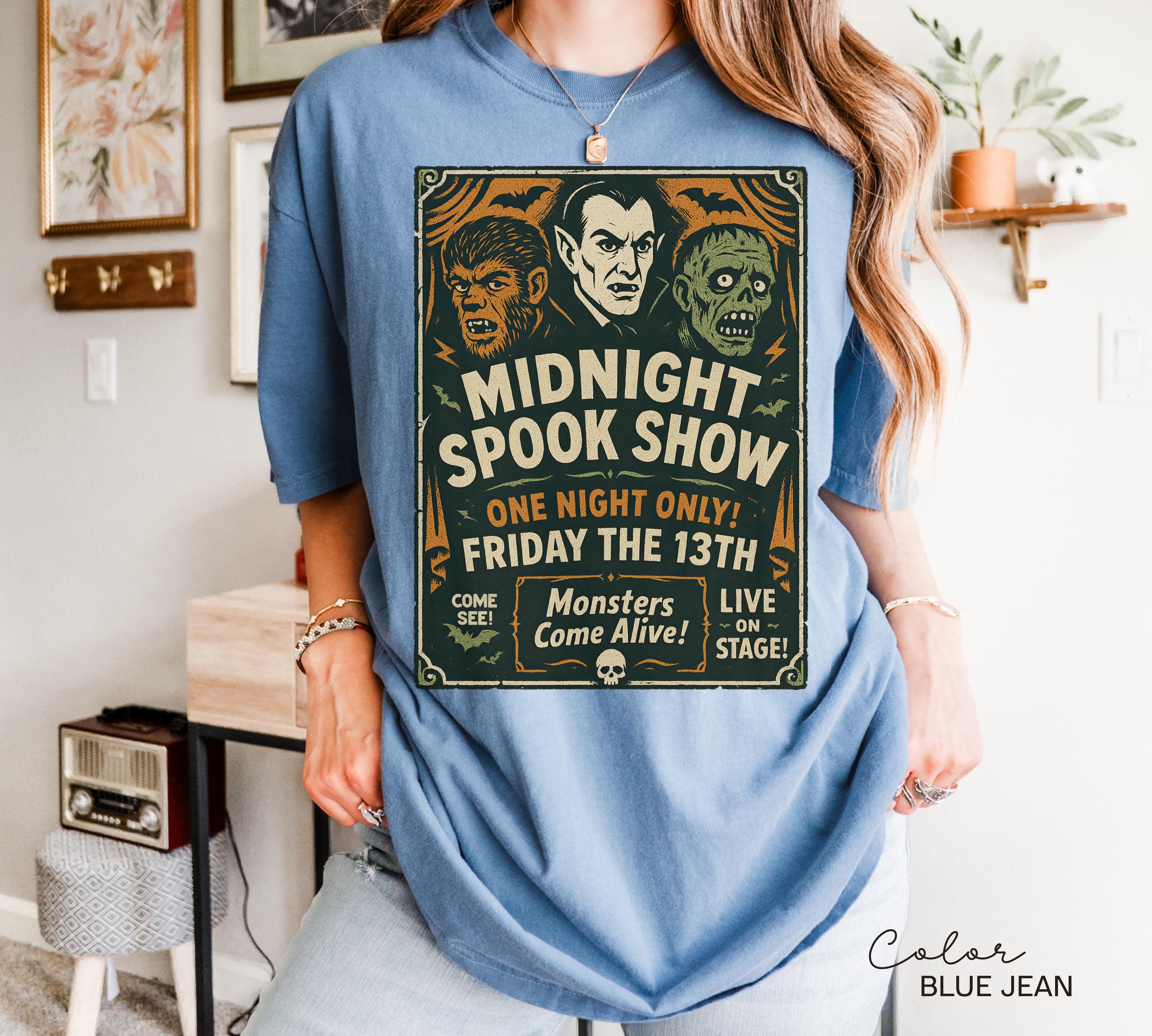 Halloween Spook Show Monster Shirt, Retro Halloween Shirt, Nostalgic Halloween, Trendy Halloween Shirt, Vintage Halloween, Monster T-Shirt