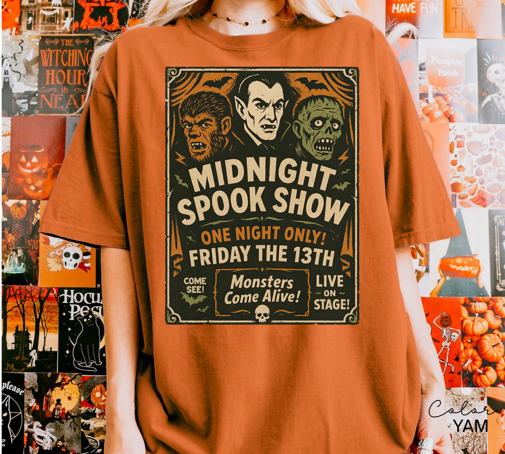 Halloween Spook Show Monster Shirt, Retro Halloween Shirt, Nostalgic Halloween, Trendy Halloween Shirt, Vintage Halloween, Monster T-Shirt