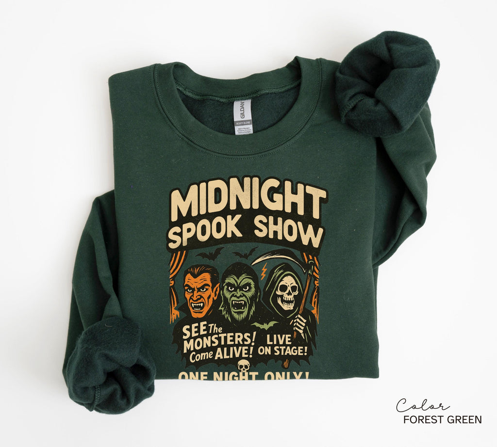 Halloween Spook Show Monster Sweatshirt, Retro Halloween Crewneck, Nostalgic Halloween, Trendy Halloween, Vintage Halloween, Monster Vampire