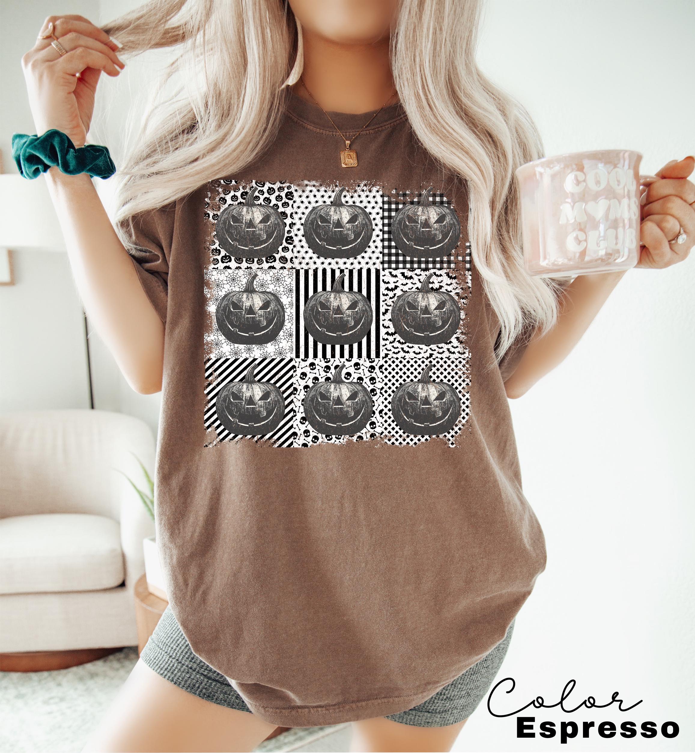 Halloween Collage Comfort Colors Shirt, Retro Halloween Tshirt, Vintage Oversized Halloween Aesthetic Tee, Women's Halloween Graphic Tee